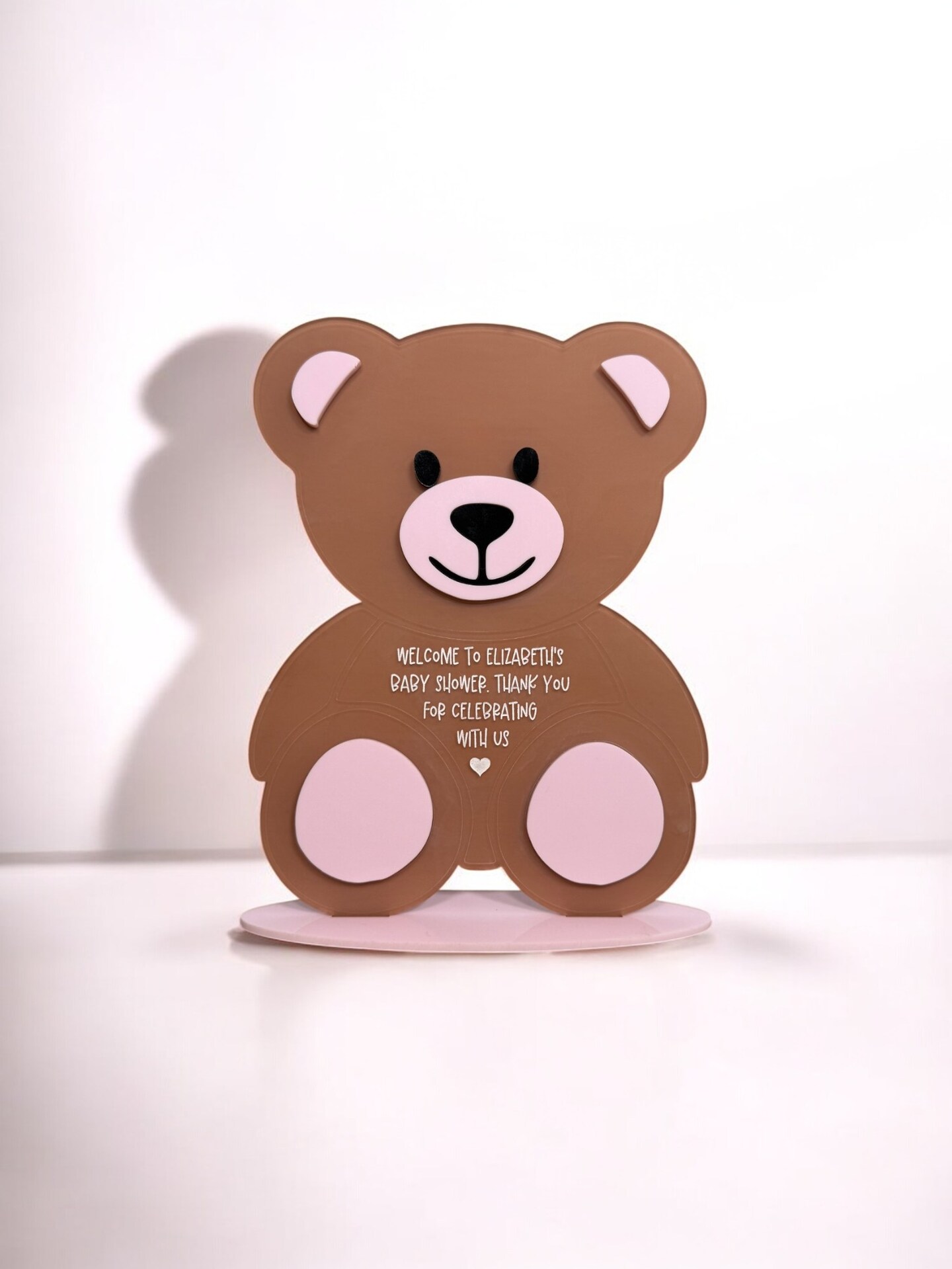 Customizable Bear Design Acrylic Welcome Sign - Personalized Baby