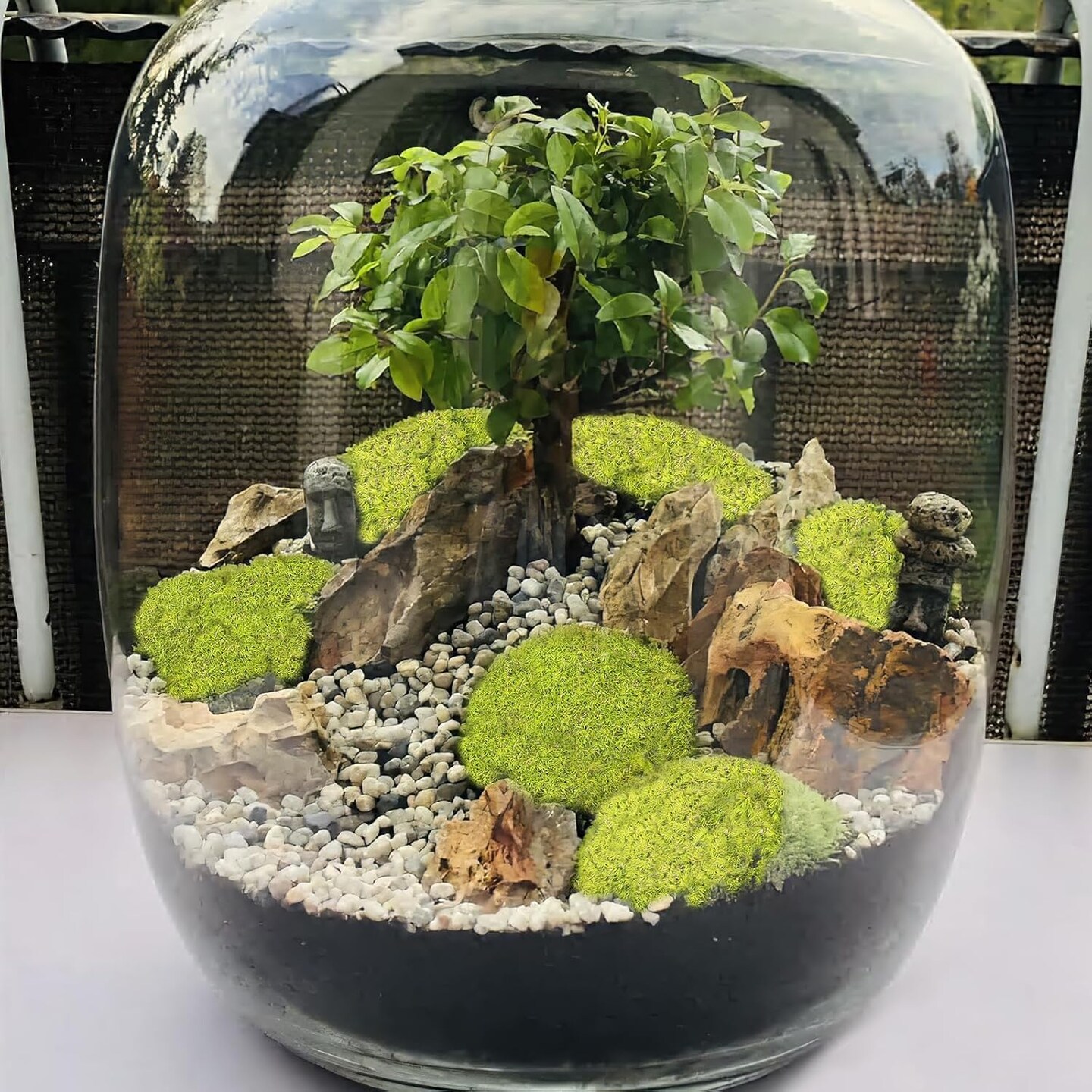 Preserved Pillow Moss Bulk Green Moss Balls for Bowls 2.5 sq.ft Natural Preserved Pole Moss Pillow for Wall Art Terrariums Crafts Fairy Gardens Pot Plants Easter Table Decor Yellow Green