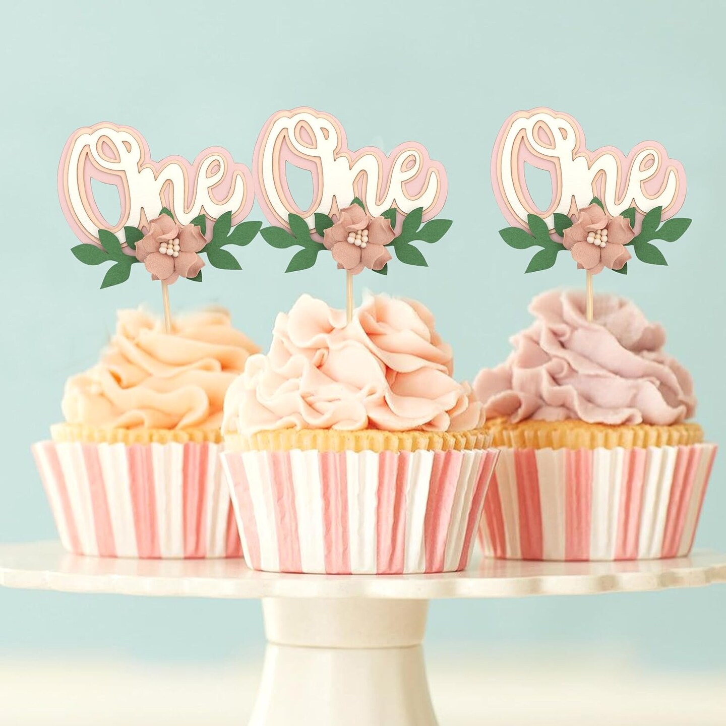 Blosome Floral Cupcake Topper-flower cake topper,Wild Flower Party Photo Props for Anniversary,Fairy Cupcake Topper,wedding Shower