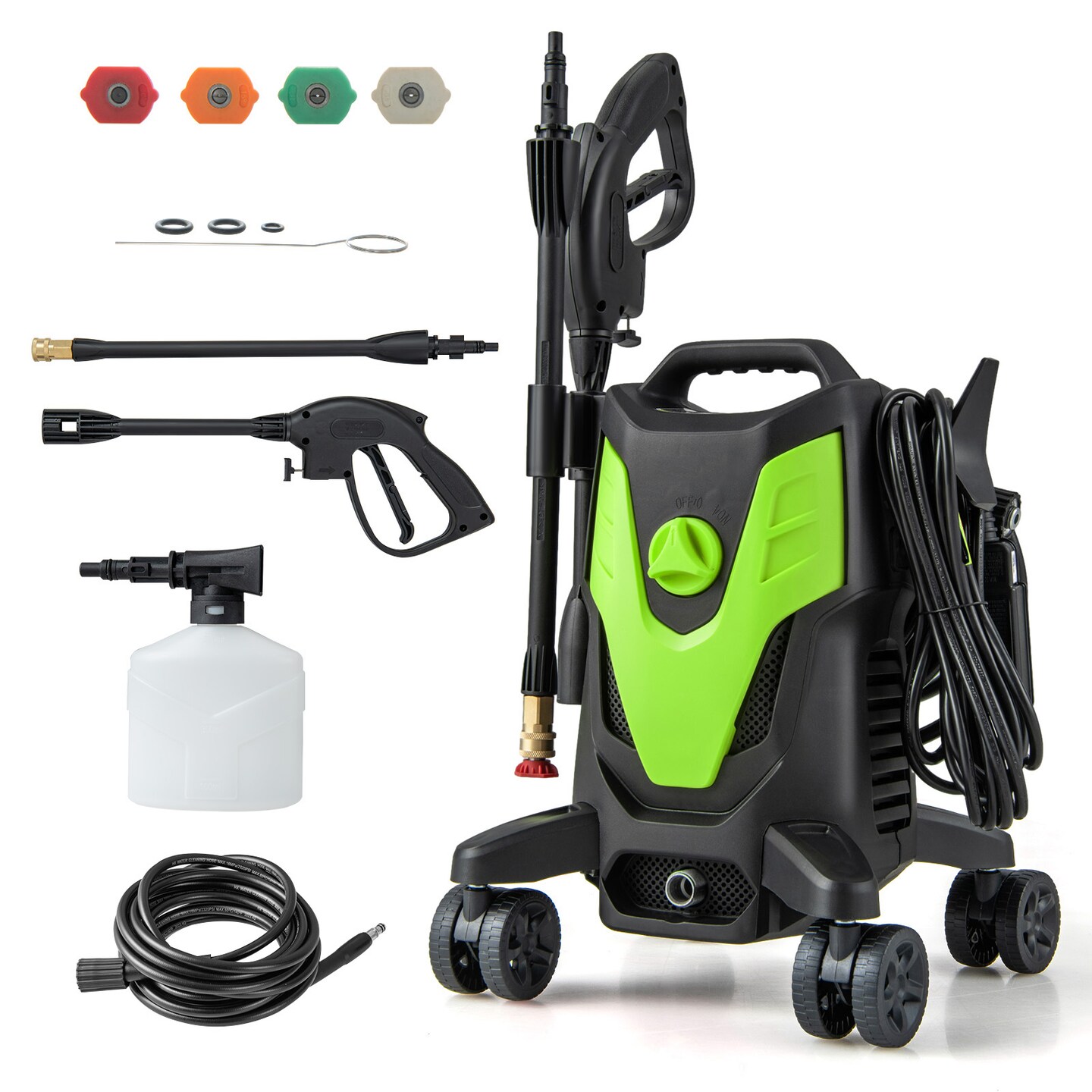 2400 PSI Electric Pressure Washer with 4 Universal Wheels Ideal for Clean to All Type of Surface