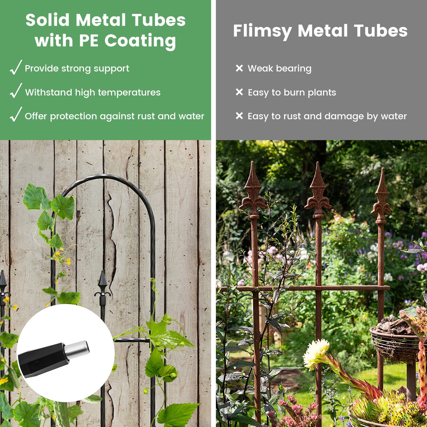 58" x 73" Outdoor Garden Trellis for Climbing Plants and Decorative Fence