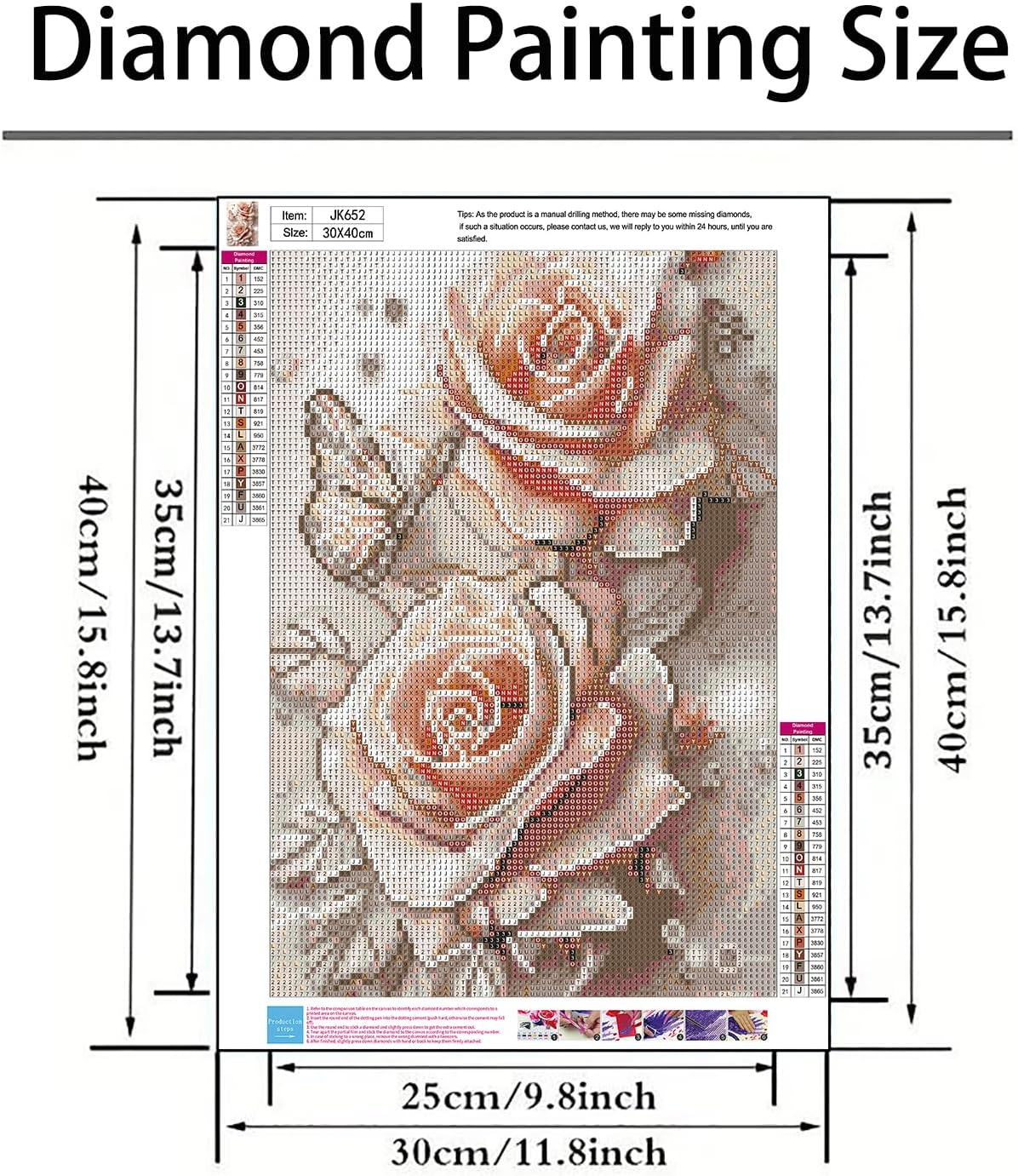 5D Diamond Painting Kit for Adults Beginners,DIY Butterfly Rose Flower Paint by Diamond Art Kits,Suitability Friends Full Round Drill Diamonds Dots Gem Art,Home Wall Decor 11.8x15.8 Inch