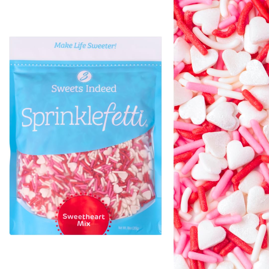 Sprinkles Bulk 10 ounce Edible Sprinkle Mix Perfect for Cake Decorations Baking Ice Cream Cookies Cupcake Topper (Sweatheart Jimmies)
