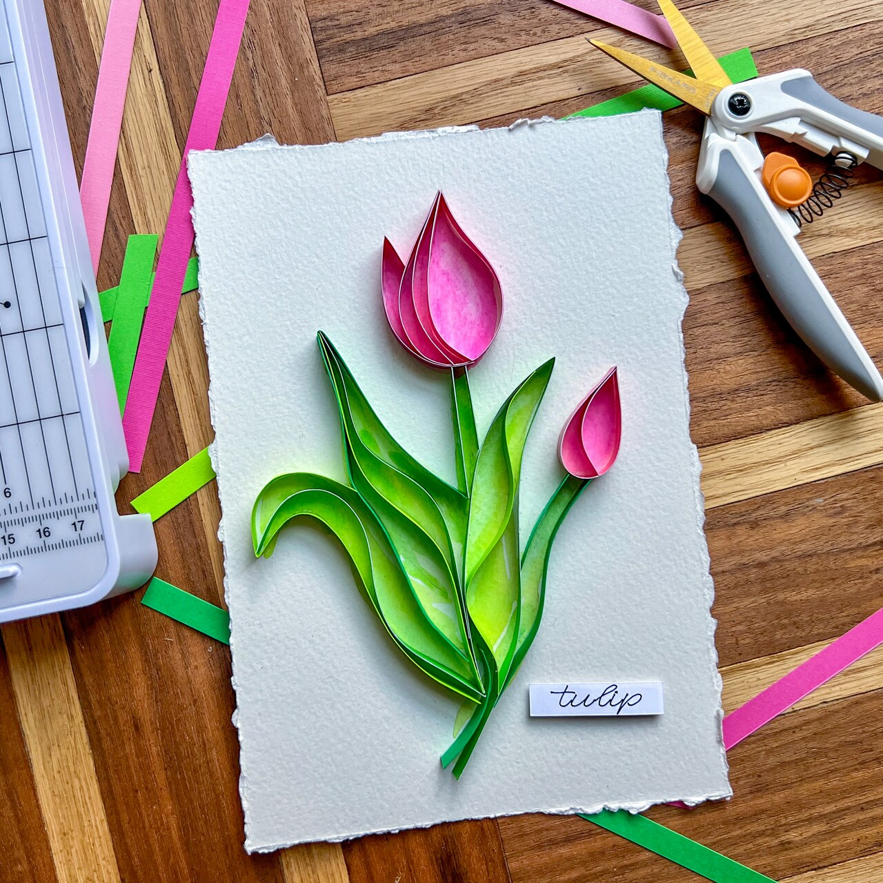 3-D Watercolor Tulip Paper Art