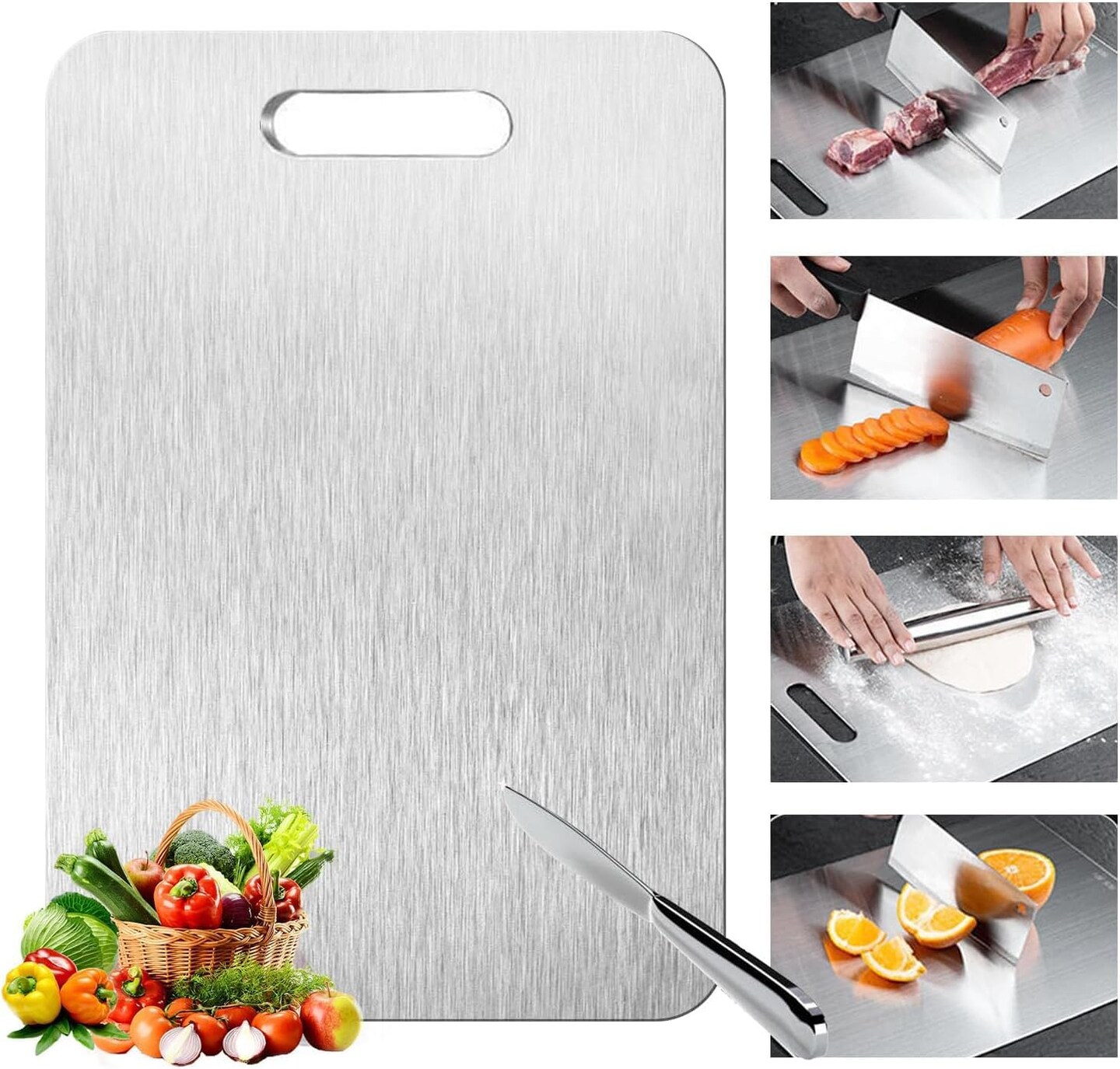 Titanium Cutting Board for Kitchen,2025 Top Cutting Boards for Kitchen,Double Sided Cutting Mat,grade Cutting Board For Meats Vegetable and Fruits 13.4"L x 9.1"W x 0.1"Th