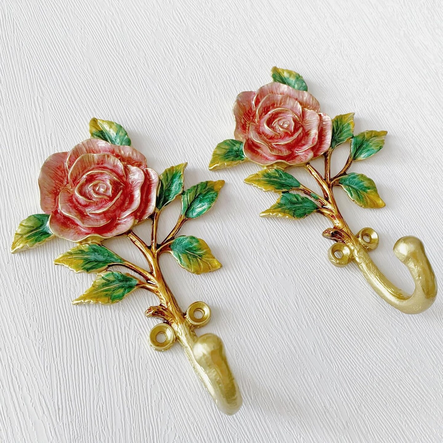 Vintage Flower Shaped Decorative Wall Hooks Rack Hangers for Hanging Clothes Coats Towels Keys Hats