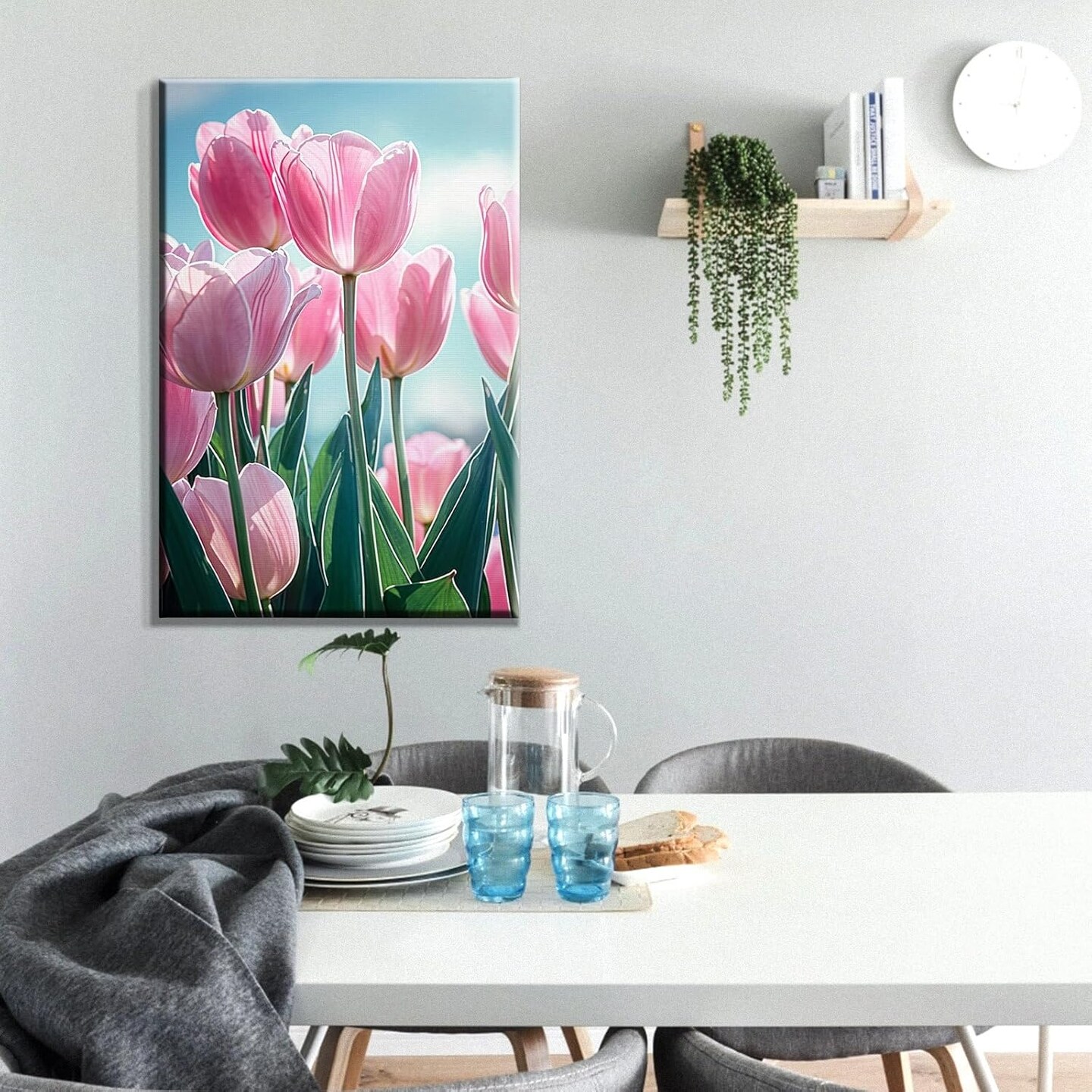 Framed Tulip Paint by Numbers Kit, 7.87x11.81 Canvas, Acrylic Paint
