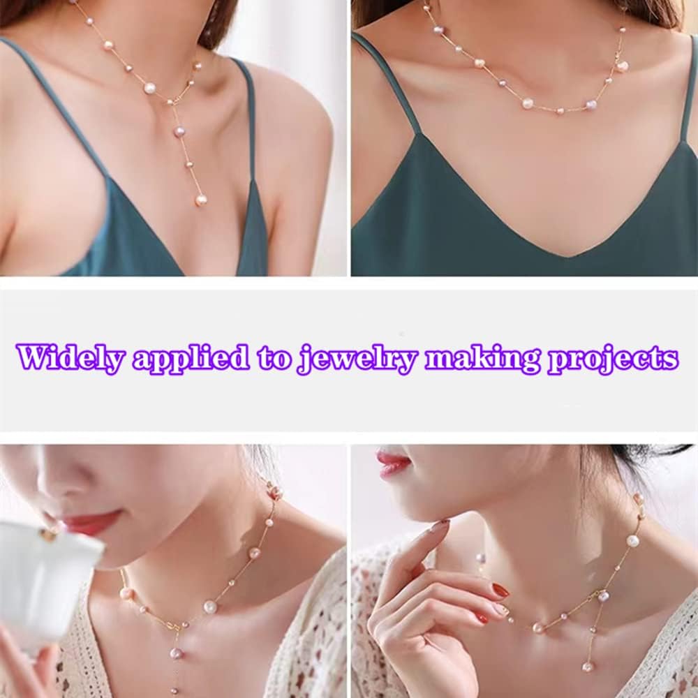 300pcs Pearl Beads 8mm Round Pearl Beads with Hole for DIY Bracelet Necklace Jewelry Making Supplies Handmade Craft(Mix Colors)