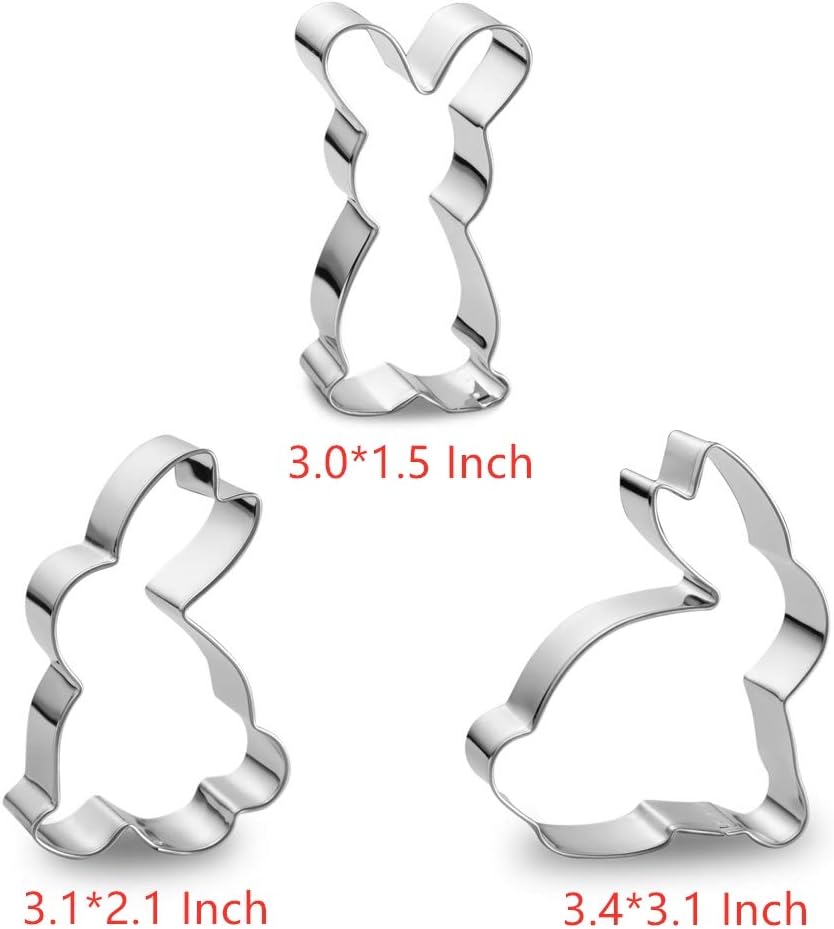 Easter Bunny Cookie Cutter Set -5 Pieces - Different Shapes Stainless Steel