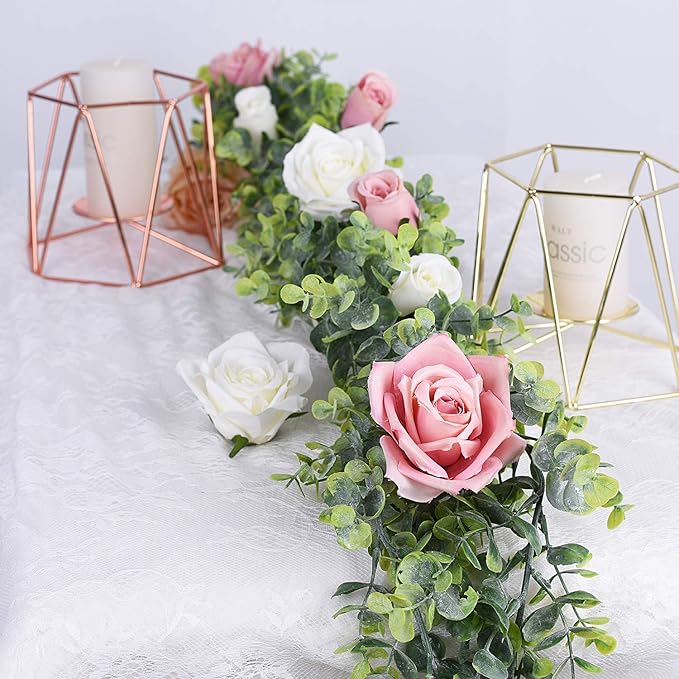 6 Pack Artificial Eucalyptus Garland, Fake Eucalyptus Greenery Garland Wedding Backdrop Arch Wall Decor, 6 Feet/Strand Fake Hanging Plant for Table Festival Party Decoration