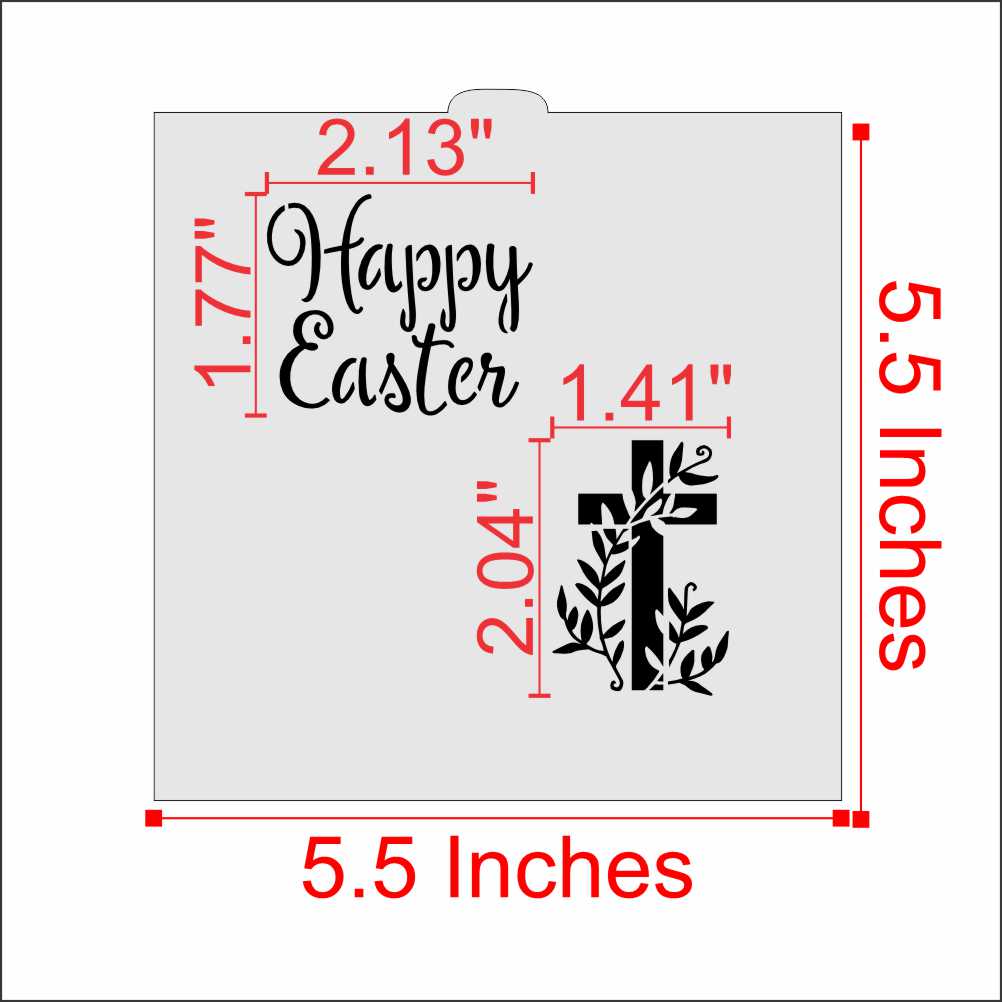 Happy Easter Cookie & Craft Stencil | CM083 by Designer Stencils | Cookie Decorating Tools |