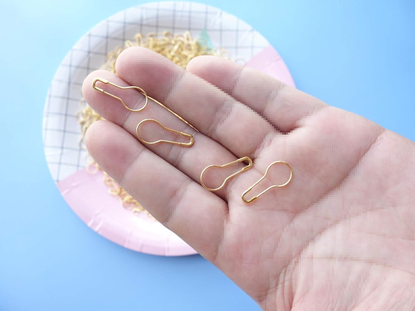 1000Pcs Metal Golden Safety Pins/Bulb Pin/Gourd Pin/Calabash Pin