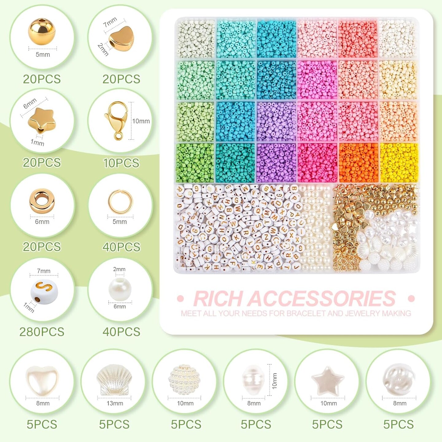 3mm Glass Seed Beads for Bracelet Jewelry Making