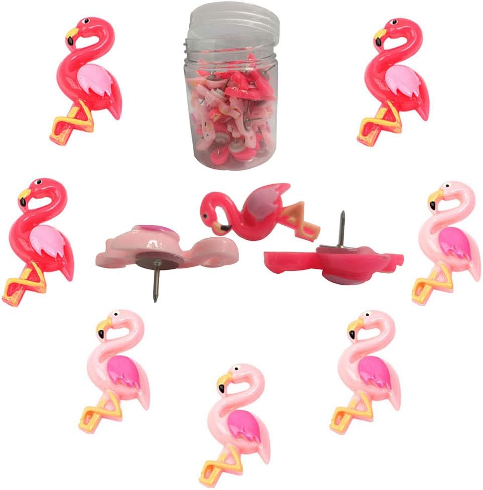 30 pcs flamingo push pins cute resin thumbtacks for bulletin boards, office, classroom, and DIY crafts