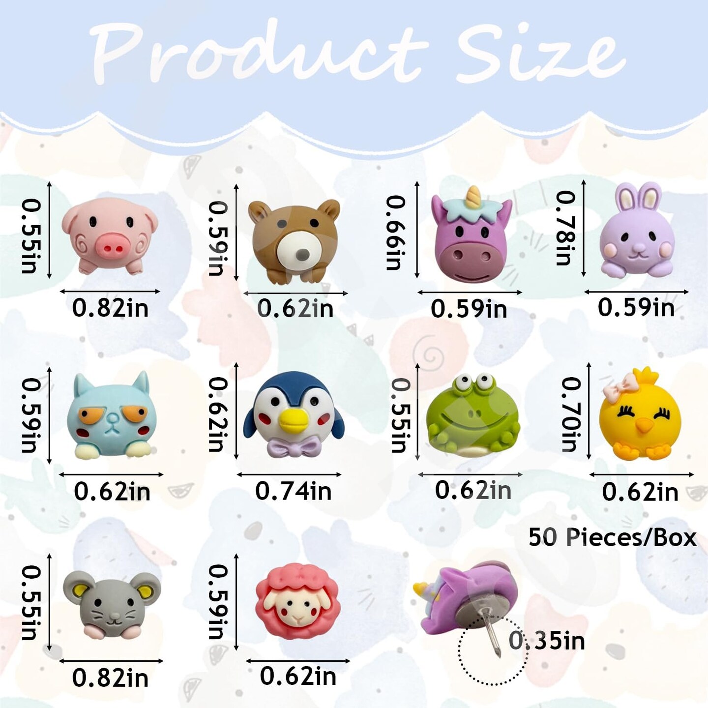 30 Pcs Animal Push Pins Decorative Push Pins Cute Animal Thumbtack for for Cork Board, Photo Wall, Map