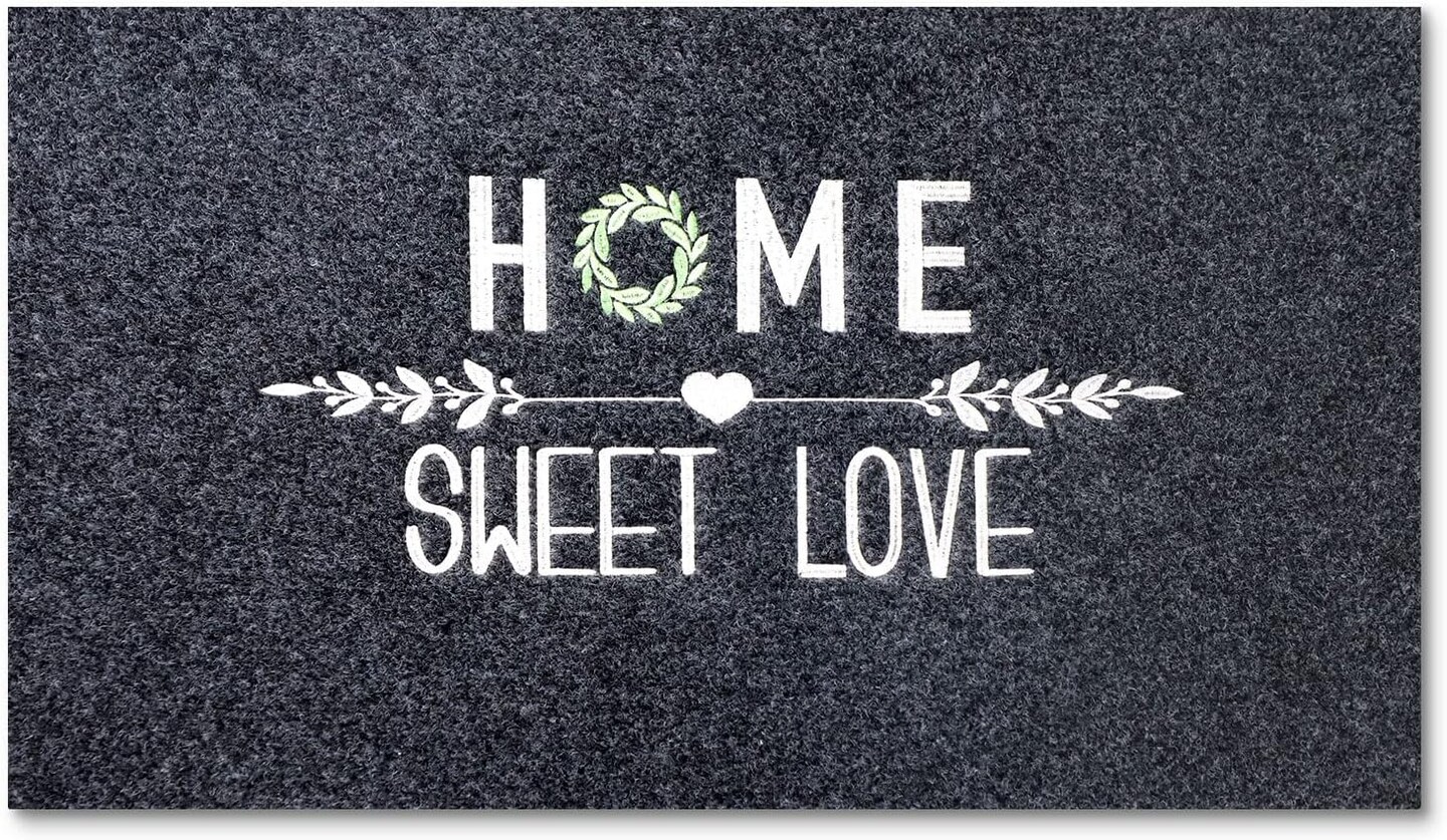 Front Door Mat, Durable Low Profile Welcome Mat Indoor,Trap Dirt and Dust Doormat Outdoor Non Slip Rugs for Patio, Yard, Garage, High Traffic Areas (Dark Grey, 28&#x22;x18&#x22;)