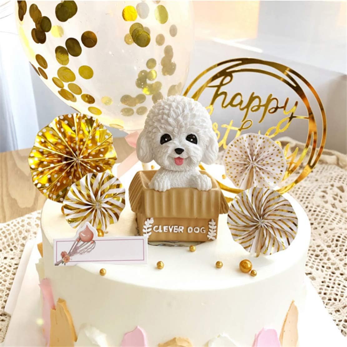 29PCS Happy Birthday Cake Toppers – Gold Acrylic & Paper Decorations for Cakes & Cupcakes