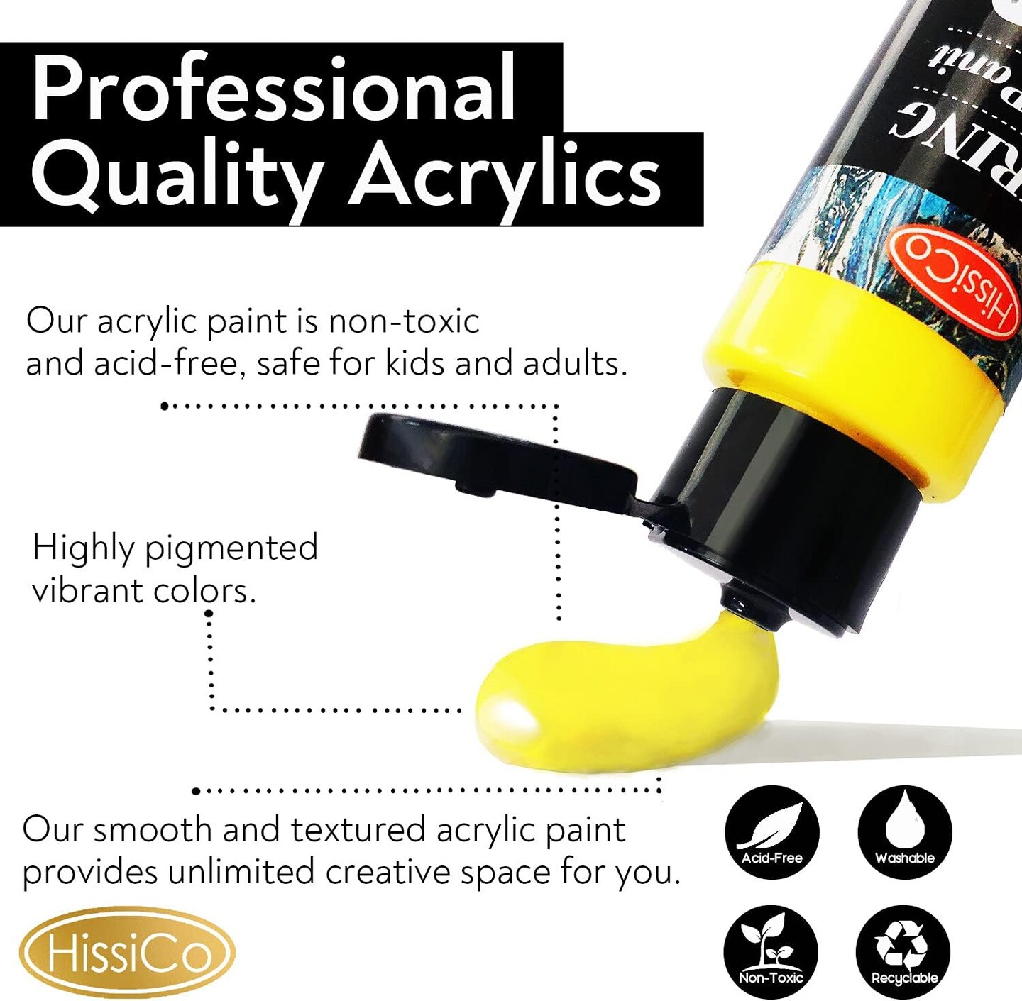 Acrylic Paint Set of 36 Colors 2fl oz 60ml Bottles,Non Toxic 36 Colors Acrylic Paint No Fading Rich Pigment for Kids Adults Artists Canvas Crafts Wood Painting
