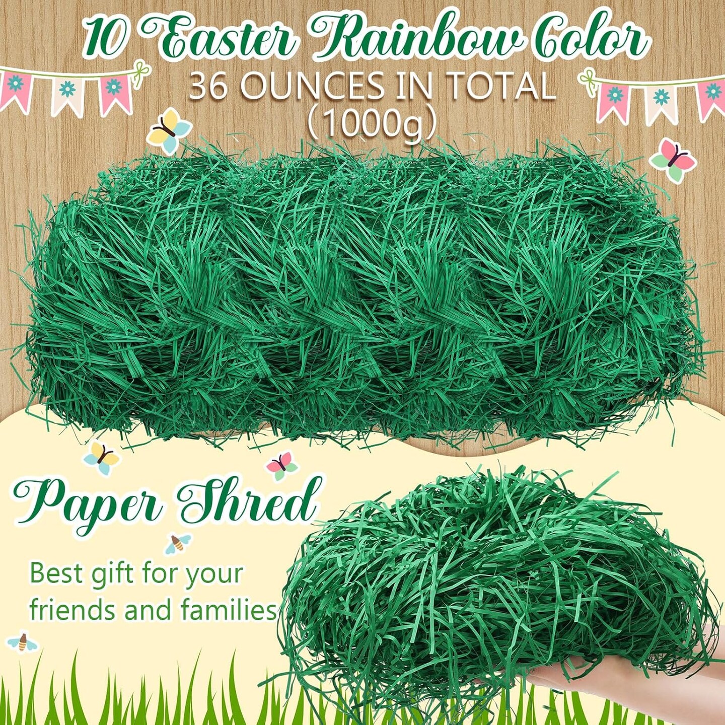 Green Easter Grass Basket Filler Green