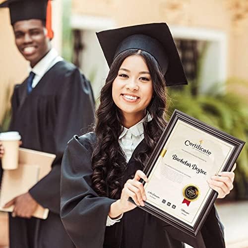 Document Diploma Picture Frames 8.5x11,Brown Wood Grain,4 Pack