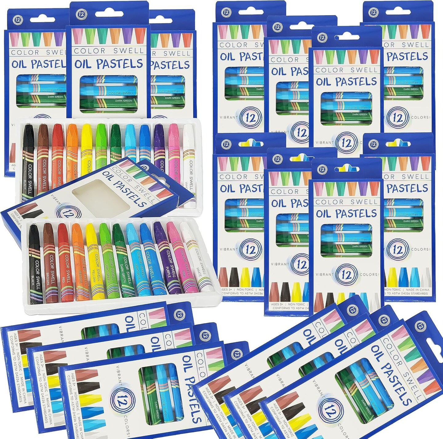 Bulk Oil Pastels - 18 Packs 12 per Pack (216 Total) - Bulk Oil Pastels