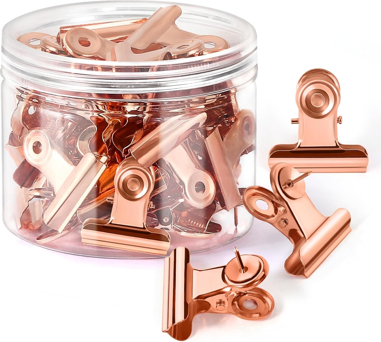 36 pack push pin clips rose gold bulldog clips metal thumb tacks for cork and bulletin boards
