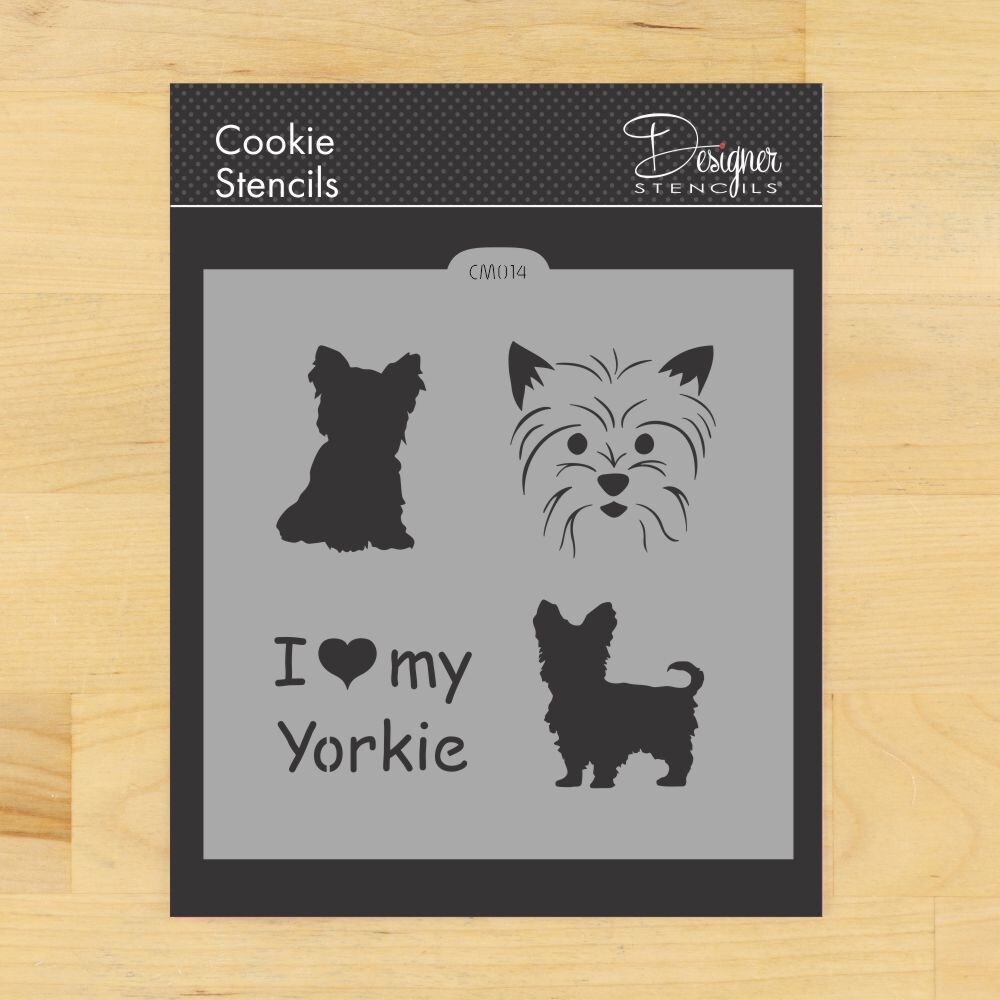 I Love My Yorkie Cookie & Craft Stencil | CM014 by Designer Stencils | Cookie Decorating Tools |