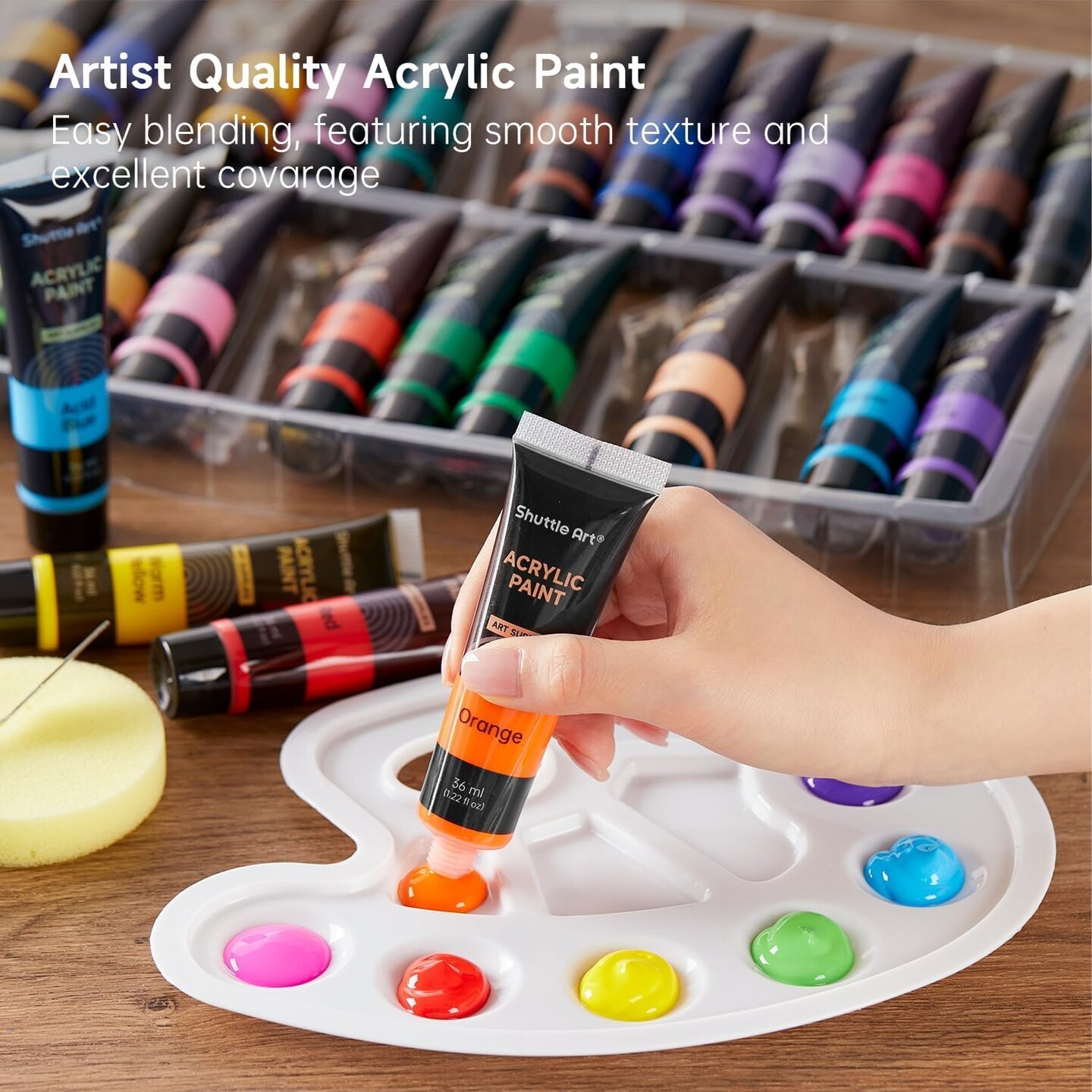 Acrylic Paint Set - 60ml/ 2oz*9 Heavy Body Acrylic Paint Tubes - Art Supplies for Canvas Painting