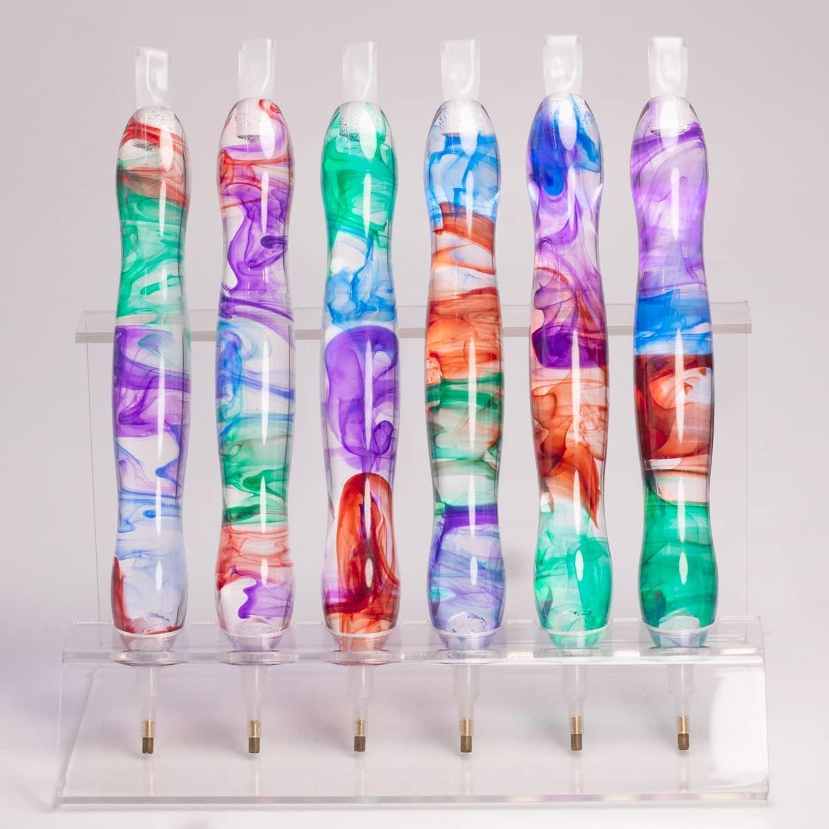 Diamond Painting Tool Kit – Gem Dotting Pen & Picker Accessories for Adults, Nail Art & Embroidery (2 Clear Purple Pens)