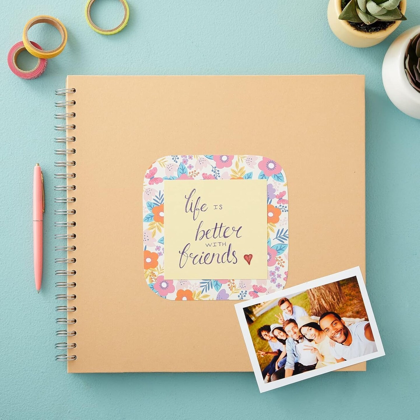 12x12 Scrapbook Album Hardcover (Blank), Kraft Paper Material Spiral Bound Sketchbook for Drawing, Writing, Arts and Crafts Projects, Home, Office, School
