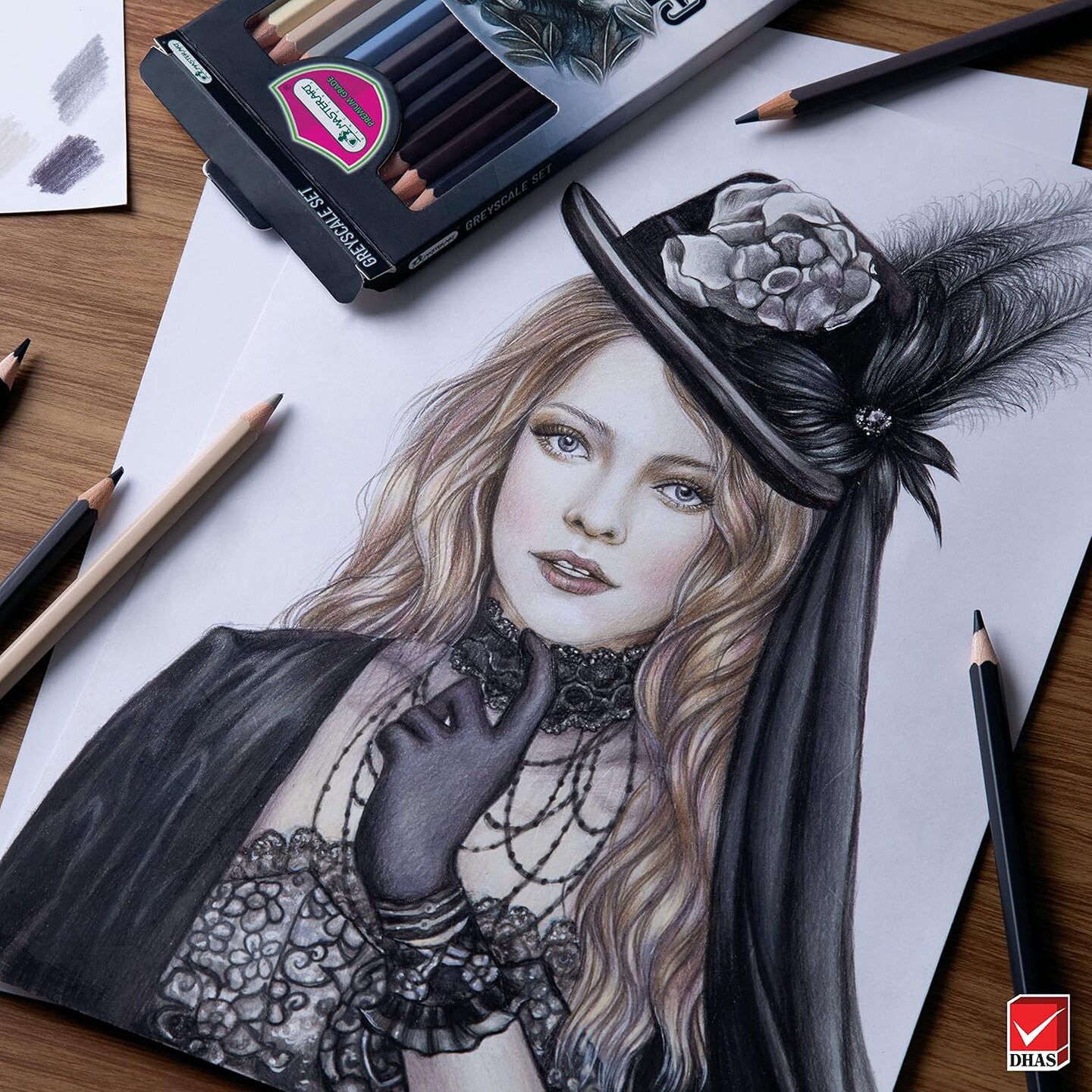 Greyscale Colored Pencils 12 Colors for Kids and Adults Coloring