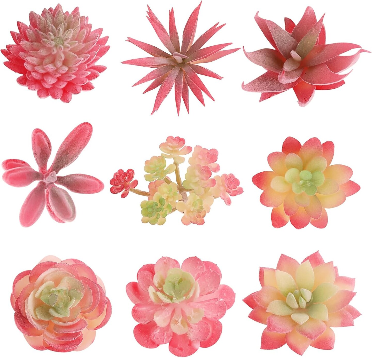 Artificial Succulents Plants-9 Pcs Mini Fake Succulents Unpotted Faux Succulents Plants, Realistic Crafting Floral Decor for Home, Party, Office, Indoor & Outdoor