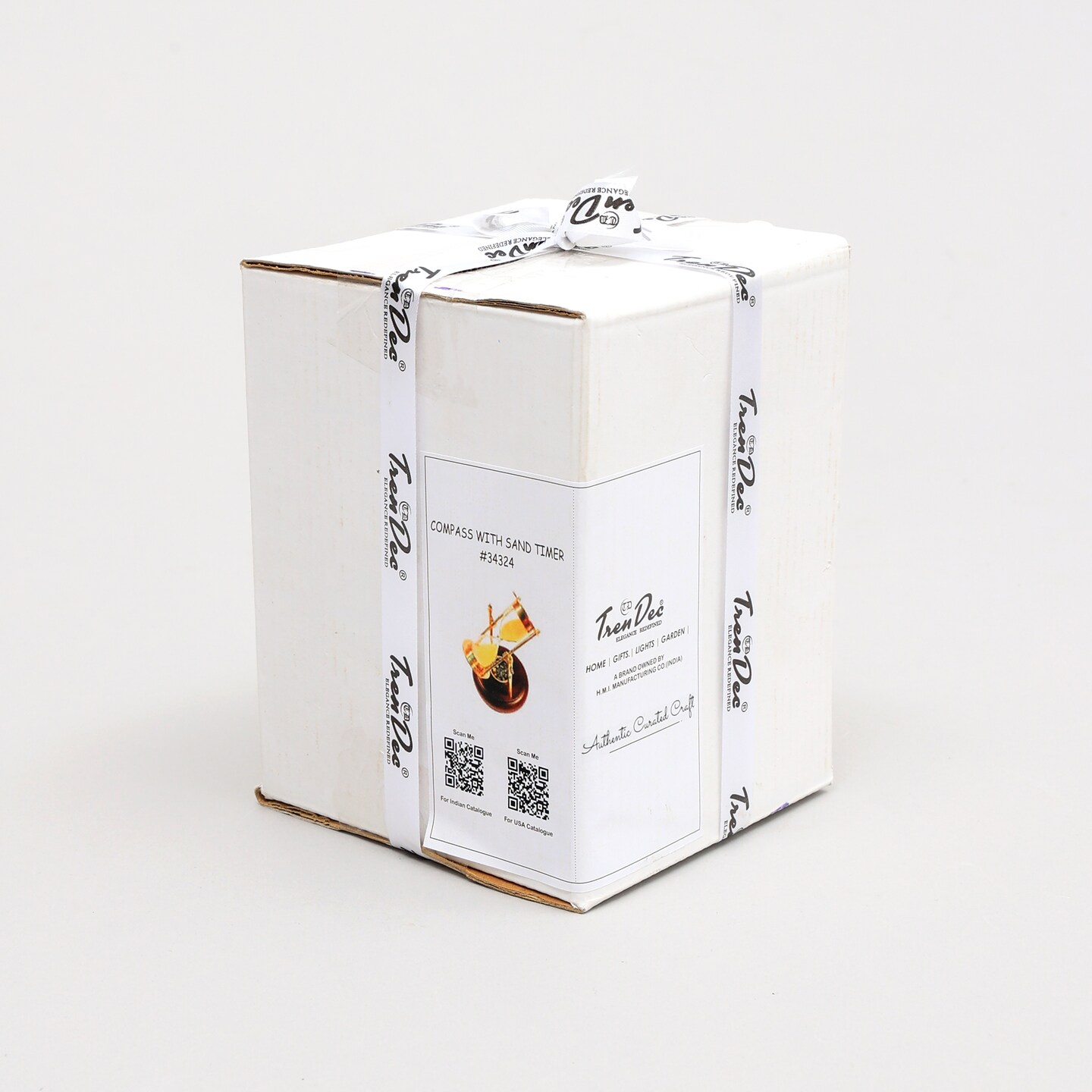 Decorative Brass Frame Sand Timer - Hourglass (3.5"X3.25"X5")