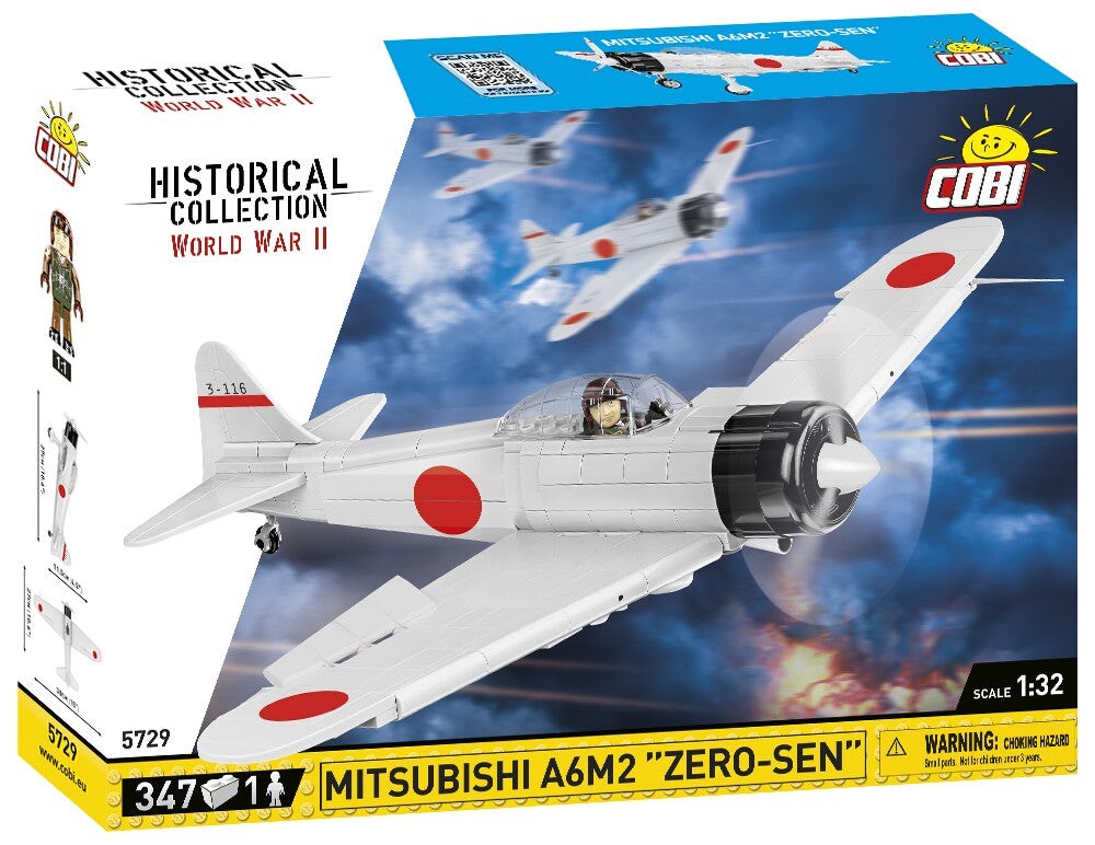 COBI Historical Collection World War II Mitsubishi A6M2 &#x22;ZERO-SEN&#x22; Plane