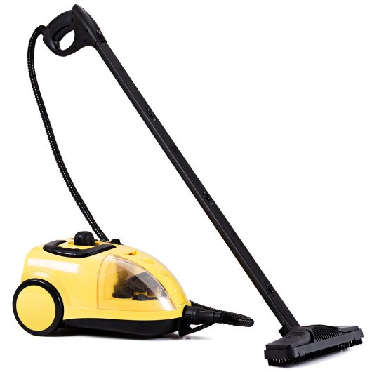 Yellow 1500W Heavy Duty Mop Multi-Purpose Steam Cleaner with 65 Ounce Water Tank