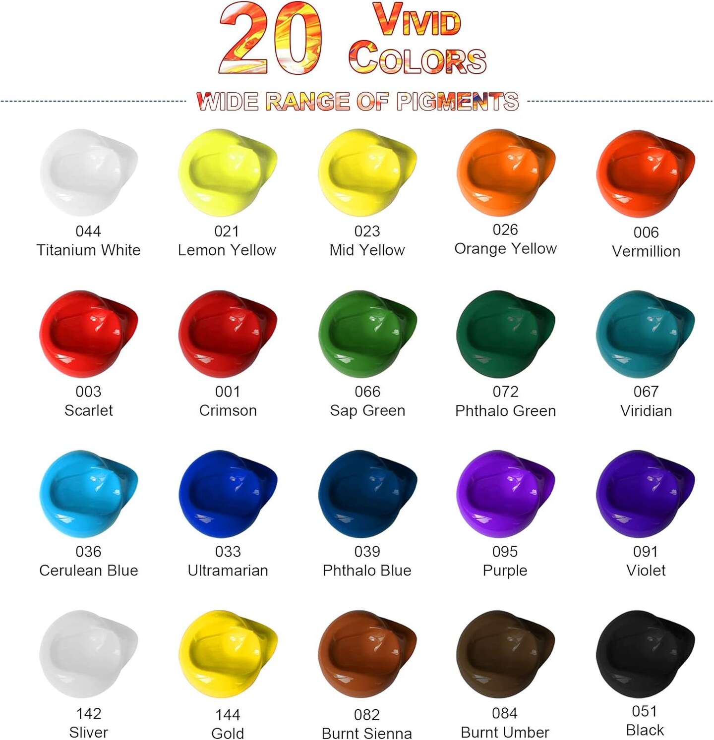 Professional Acrylic Paint Sets-20 Colors(75ml/2.54oz)-Heavy Body Acrylic Paint Tubes,Art Supplies for Canvas Painting,Rocks,woods &#x26; Egg, Outdoor Acrylic Paints for Artists,Adults,Beginners