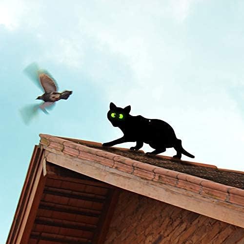 3 Pack Halloween Metal Black Cats with Reflective Eyes