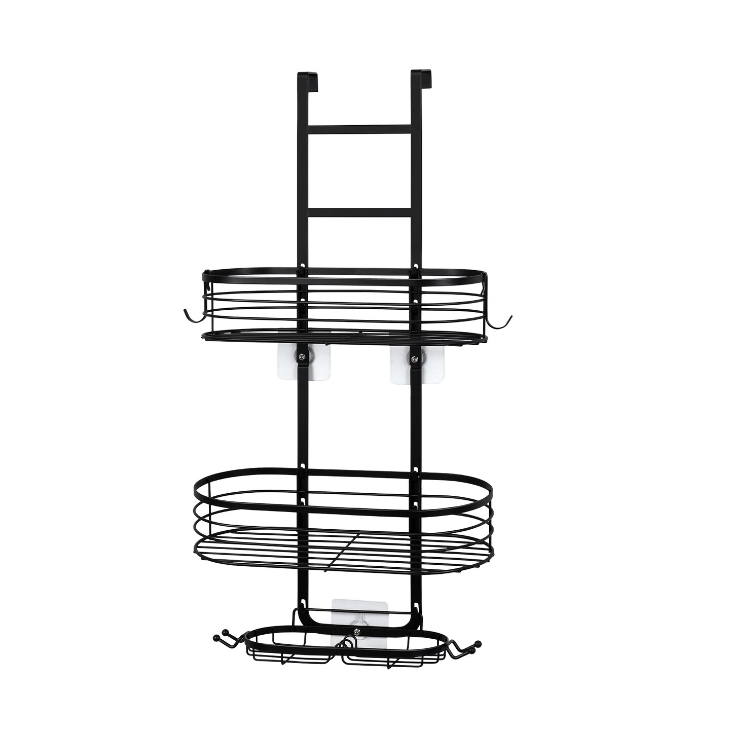 3-Tier Hanging Shower Caddy with 4 Hooks &#x2013; Rustproof Waterproof Bathroom Organizer, No-Drill Shower Shelf for Shampoo, Soap, Towels