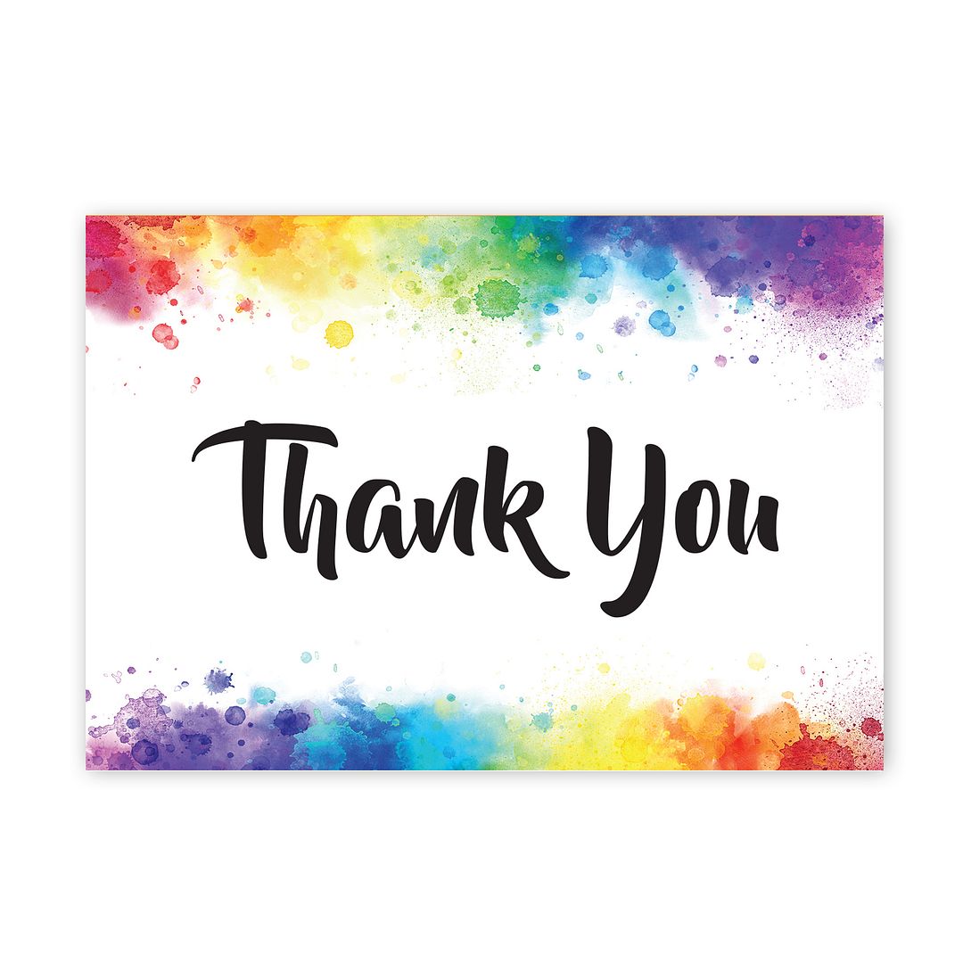 Great Papers! Rainbow Burst Thank You Note Card and White Envelope, 4.875" x 3.375", 24 count
