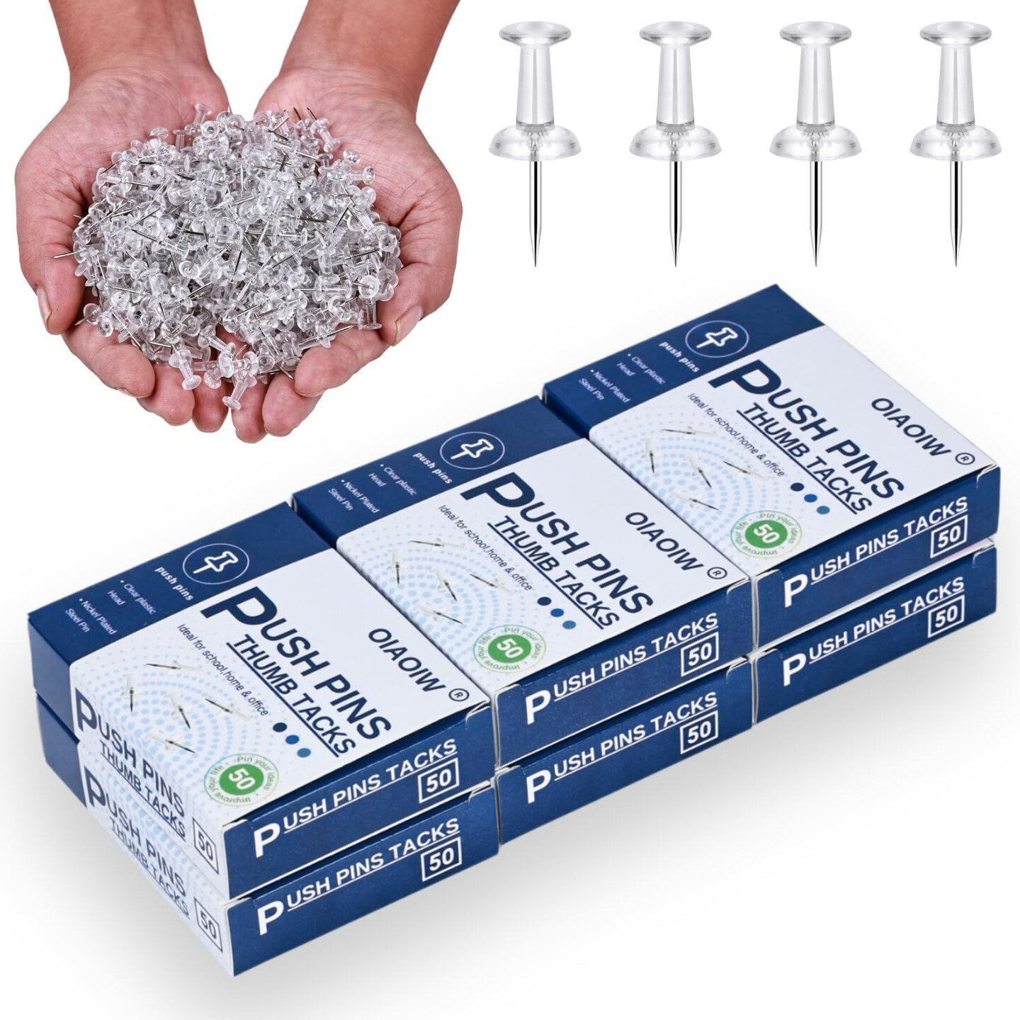 300 pcs clear push pins thumbtacks for bulletin boards and walls