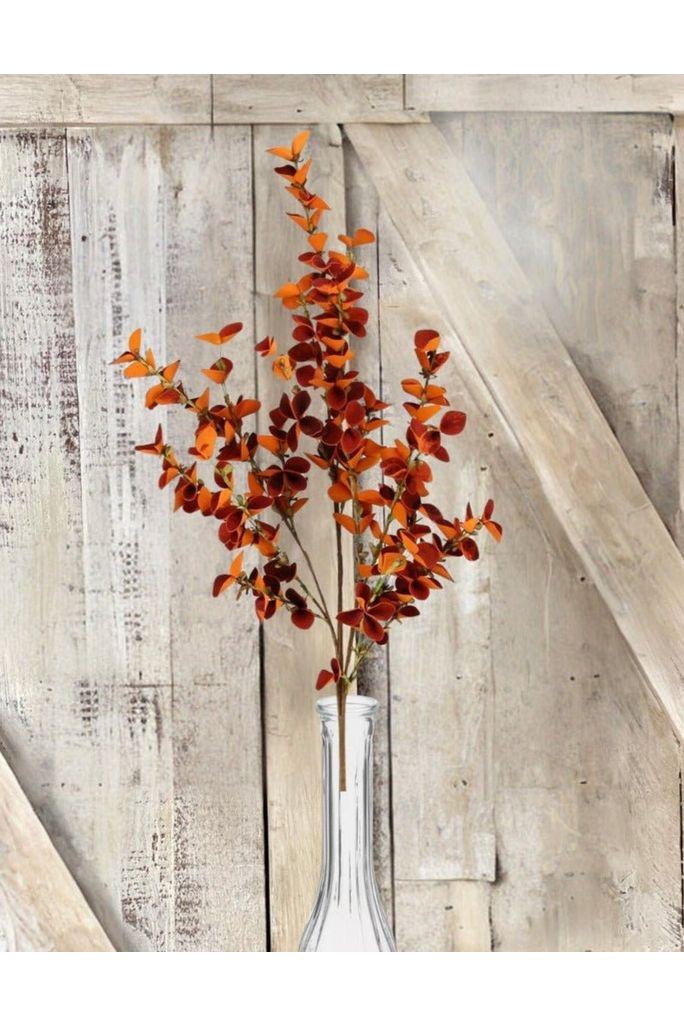 33&#x22; Foam Eucalyptus Paper Leaf Spray: Orange
