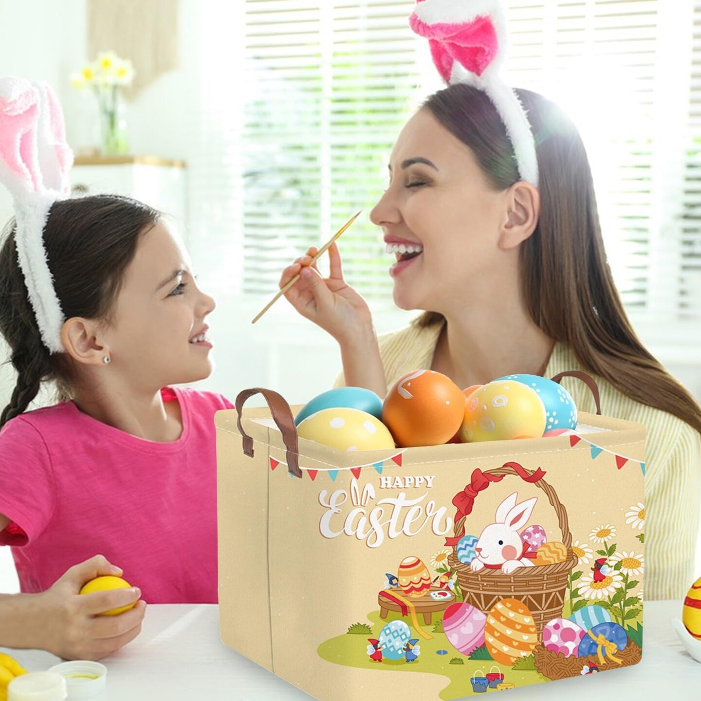 Easter Rectangular Easter basket, Easter gift basket, Nursery Hamper, Collapsible waterproof baby toy storage box for Kids,Toy Organizer,Easter Home Decor,Gift Baskets