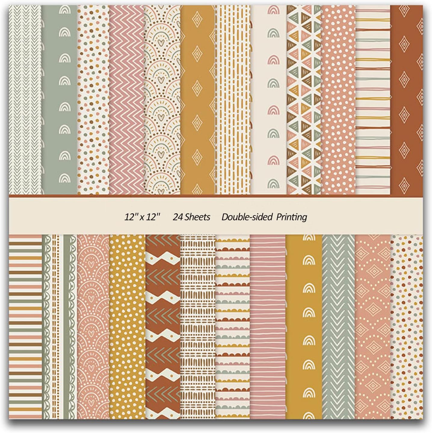 Scrapbook Paper Pads 24 Sheets Double-Sided Decorative Craft Paper, Vintage Cardstock Paper Colored Patterned Paper Pack