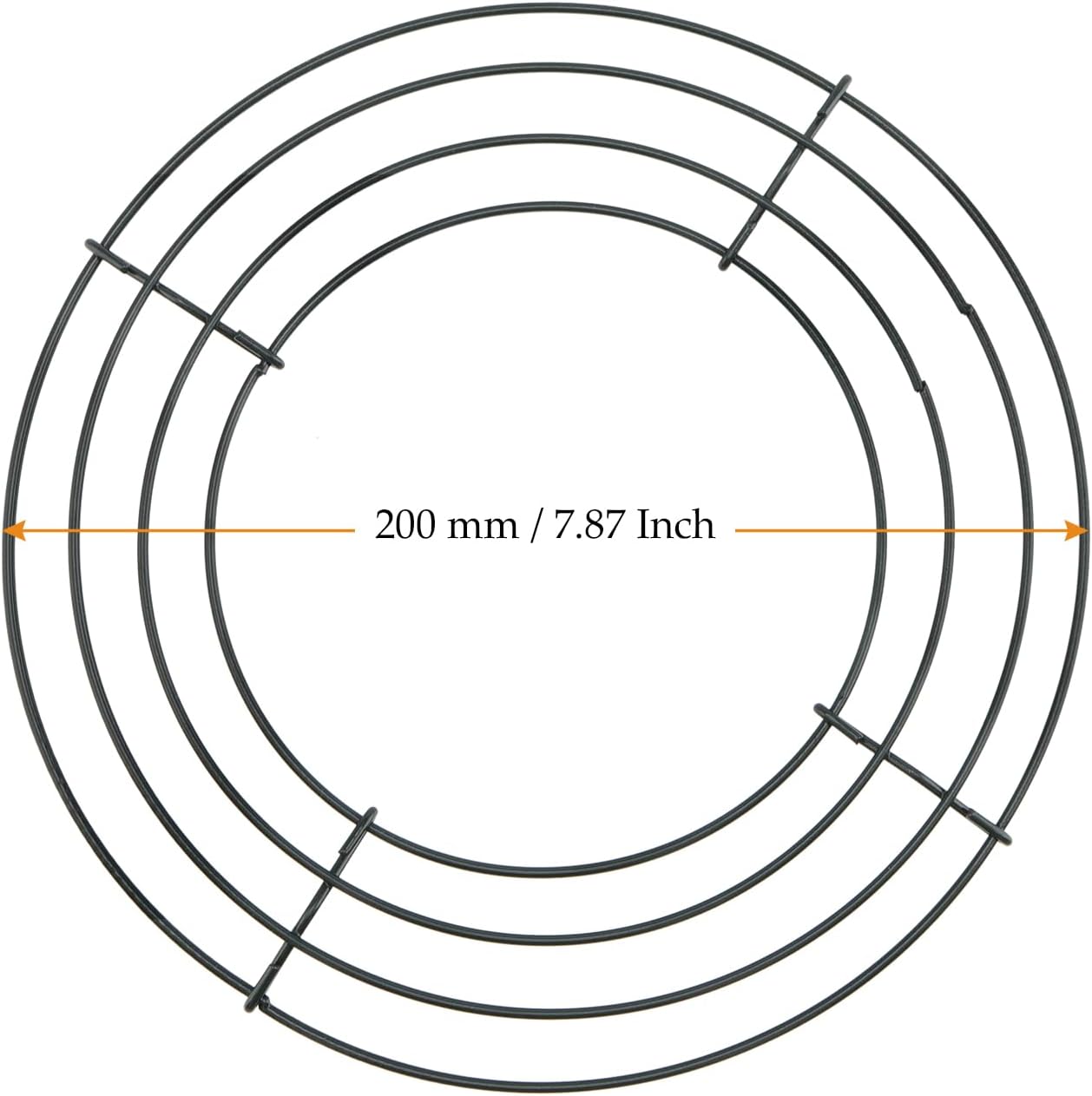 30 Pack 8 Inch Wire Wreath Frames, 20cm Round Metal Wreath Forms, Green Wreath Frame Rings for DIY Crafts