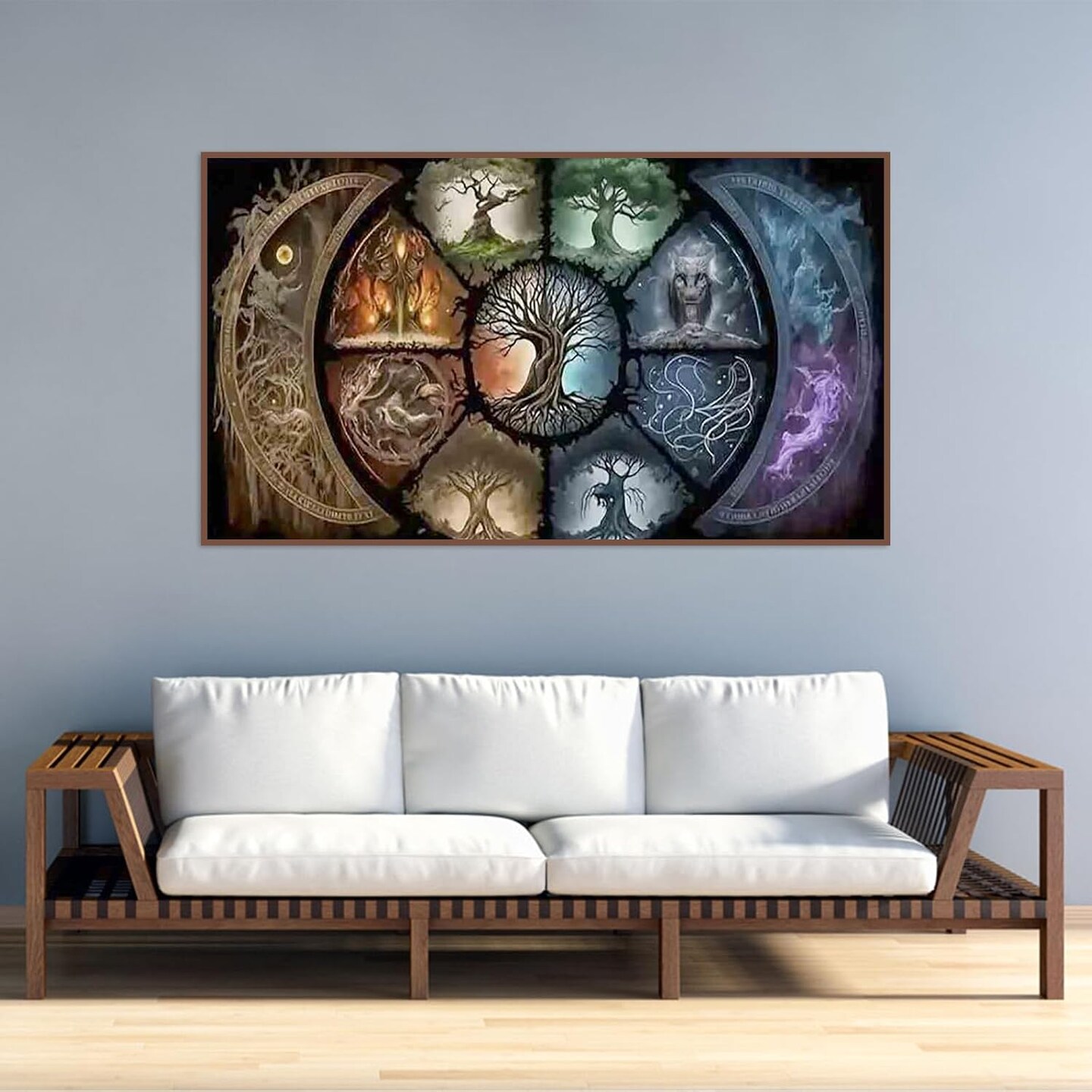 DIY 5D Diamond Painting Kits for Adults Diamond Art Large Size Tree of Life Abstract Tree Landscape Full Drill Crystal Rhinestone Embroidery Craft Kits for Home Wall Decor, 27.5X15.7 Inch