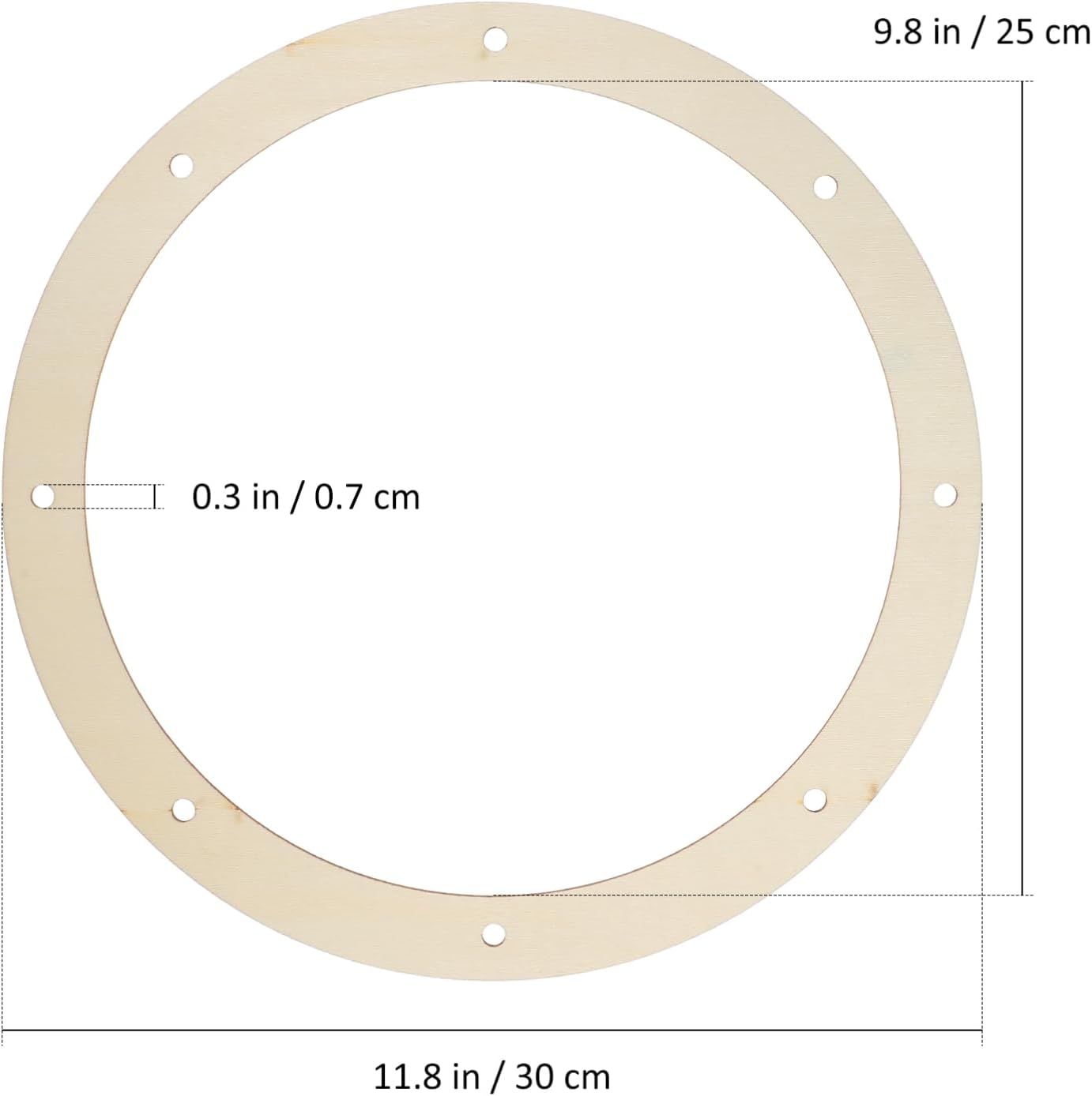 6 Pcs 12 Inch Wooden Wreath frames, Form with Holes, Floral Hoop Frame for decor