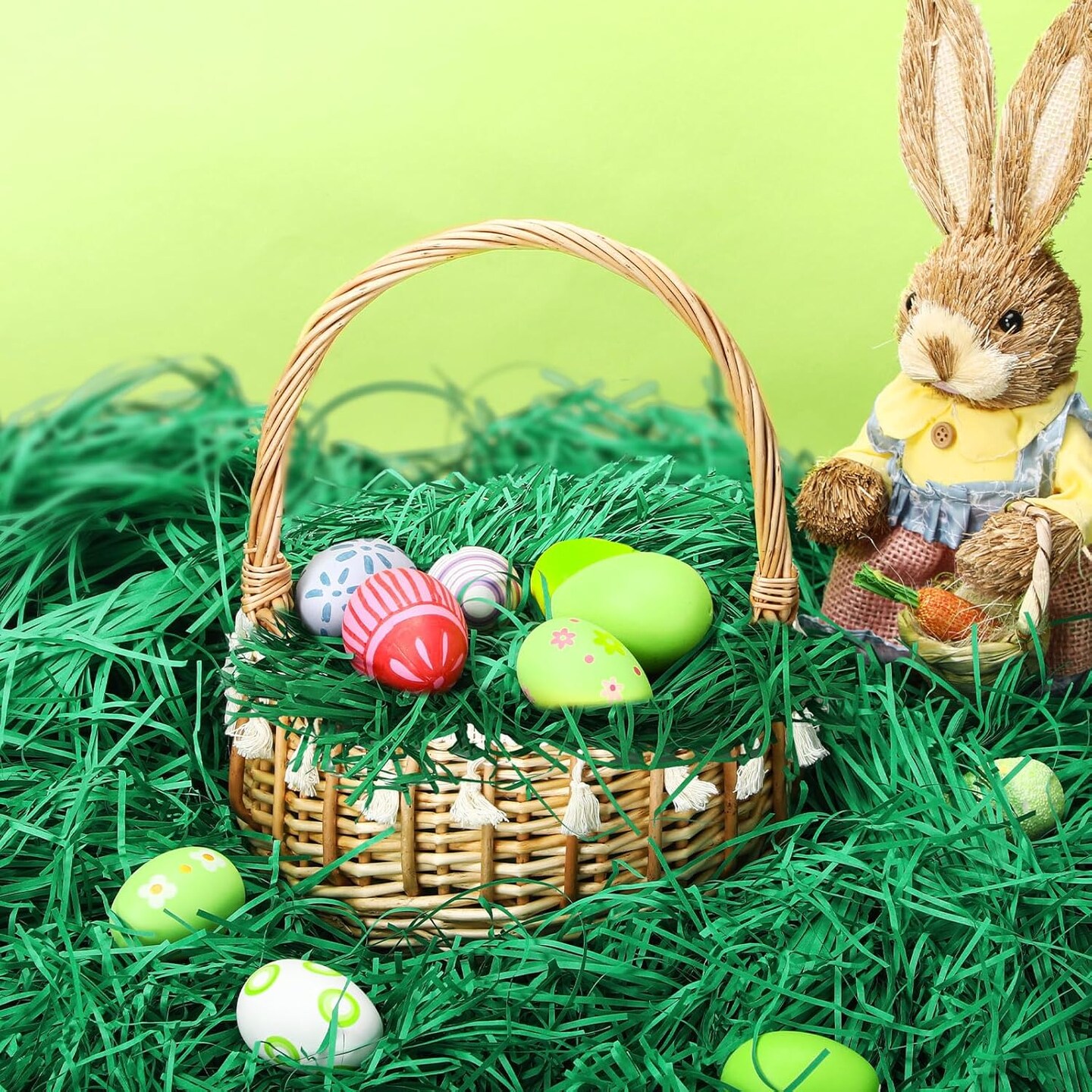 Green Easter Grass Basket Filler Green