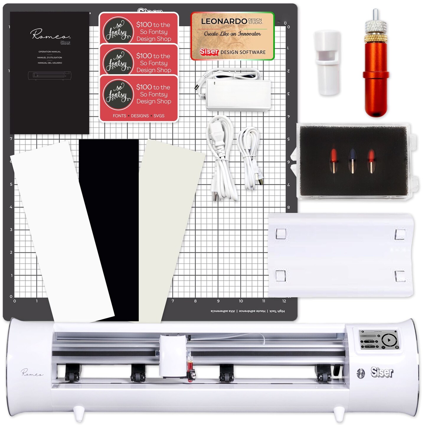 Siser Romeo 24" Vinyl Cutter Bundle with Additional Mats & Cutting Blades
