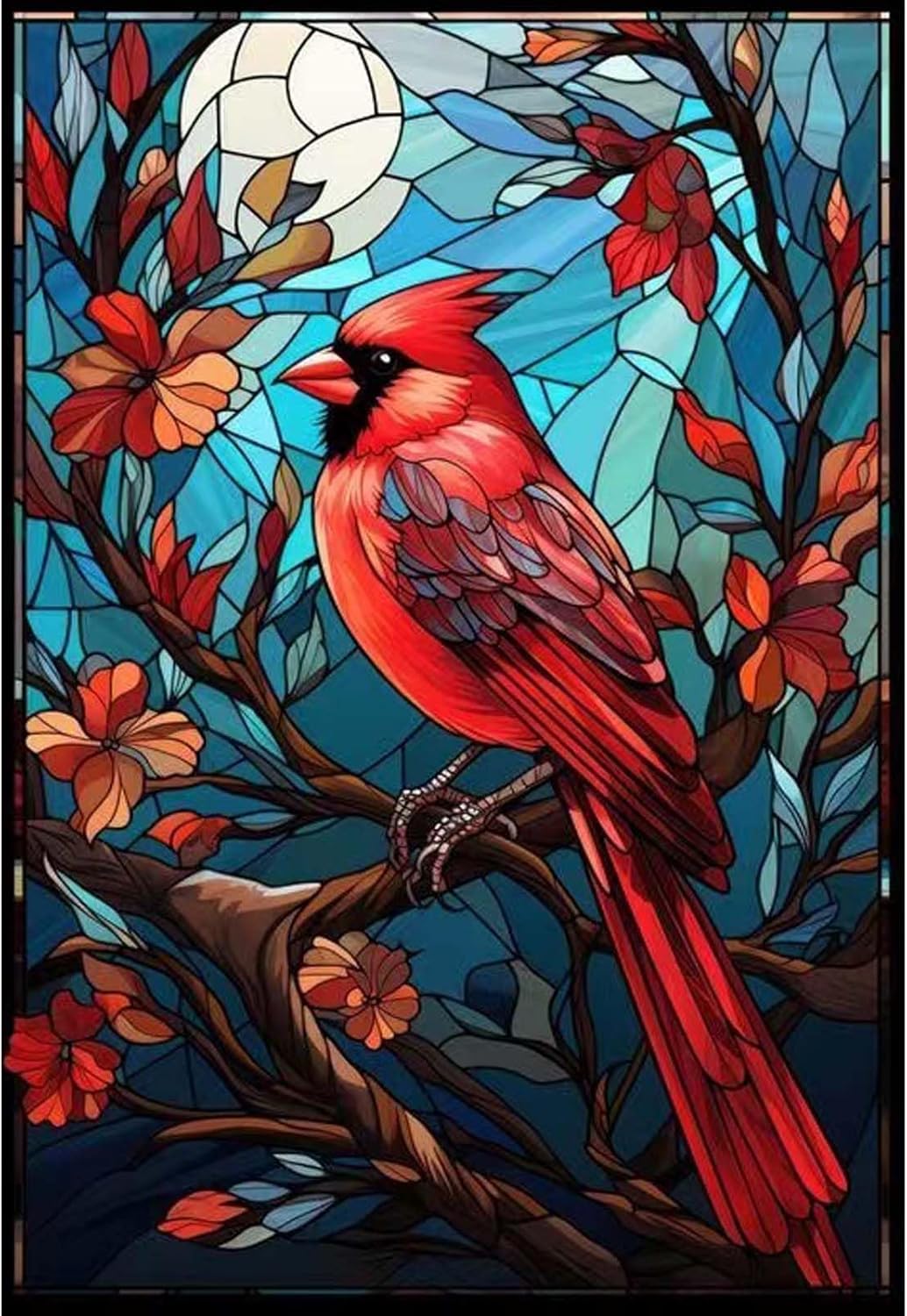 Diamond Painting Kits for Adults,Cardinal Bird 5D Diamond Art Kits Adults for Beginners,DIY Full Drill Diamond Dots with Diamonds Gem Art for Home Wall Decor 12x16inch