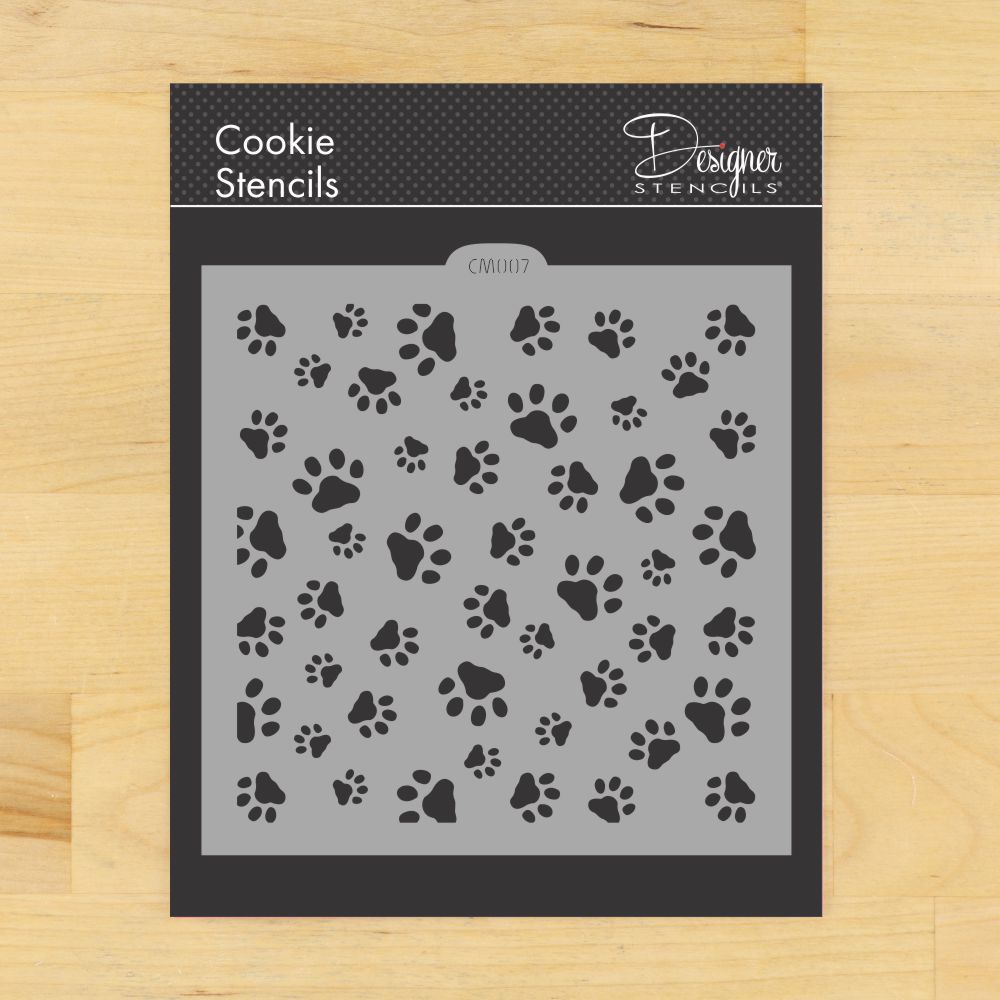 Mini Dog Paws Allover Cookie &#x26; Craft Stencil | CM007 by Designer Stencils |